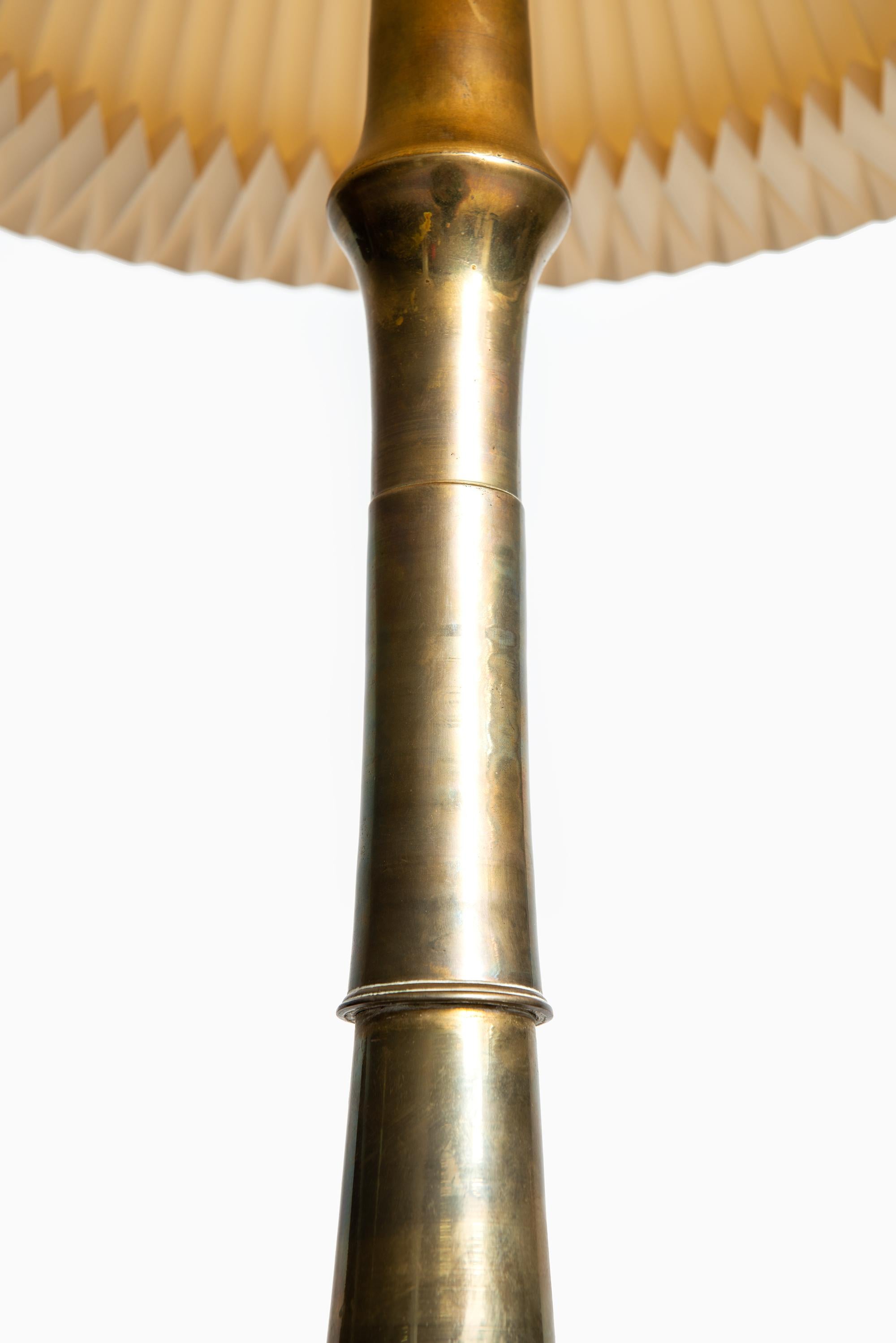 Danish Pair of Tall Table Lamps in Brass Produced in Denmark For Sale