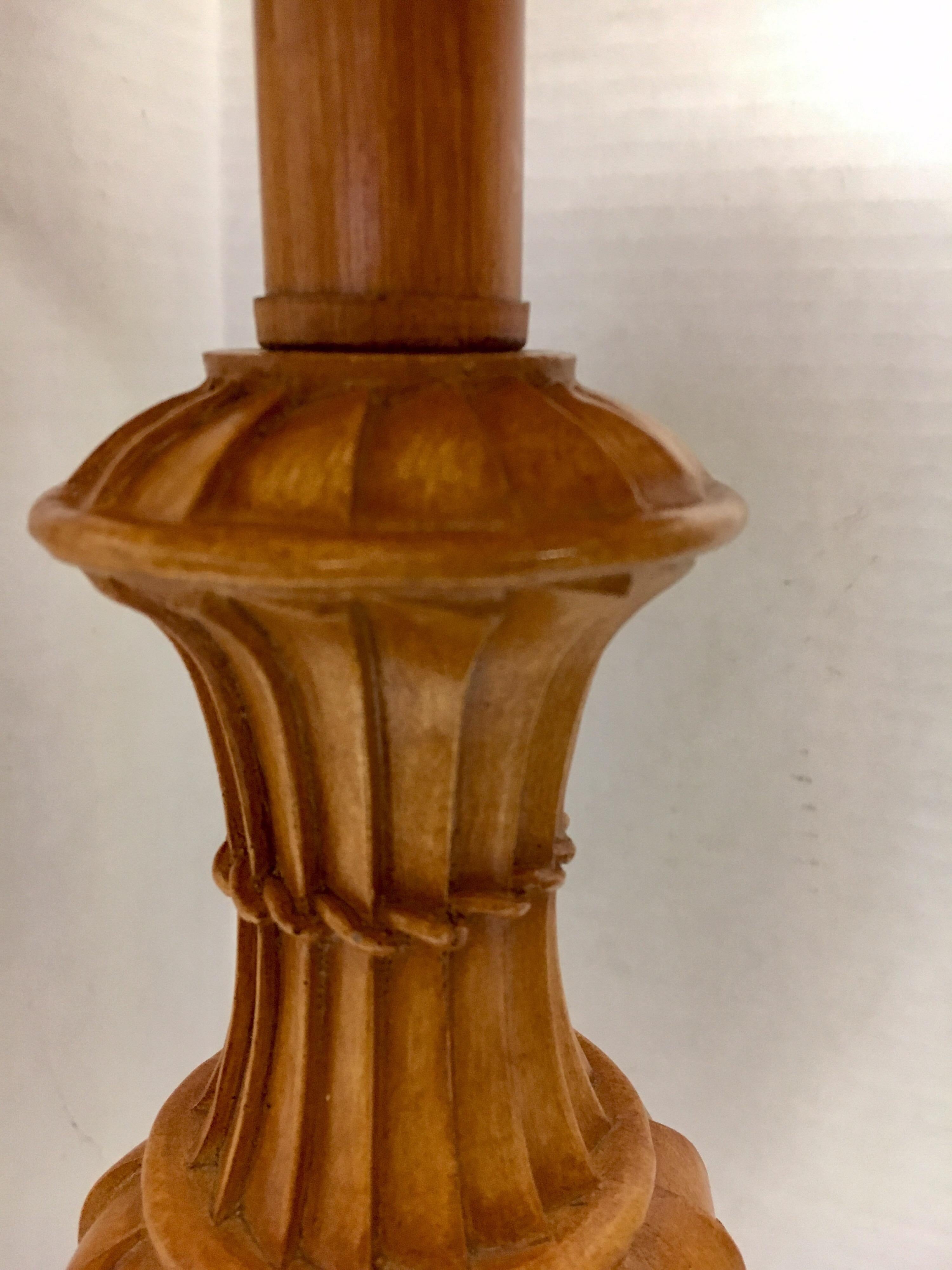 Fin du 20e siècle Paire de grandes lampes de table en faux roseau de faux roseau, de style mi-siècle moderne