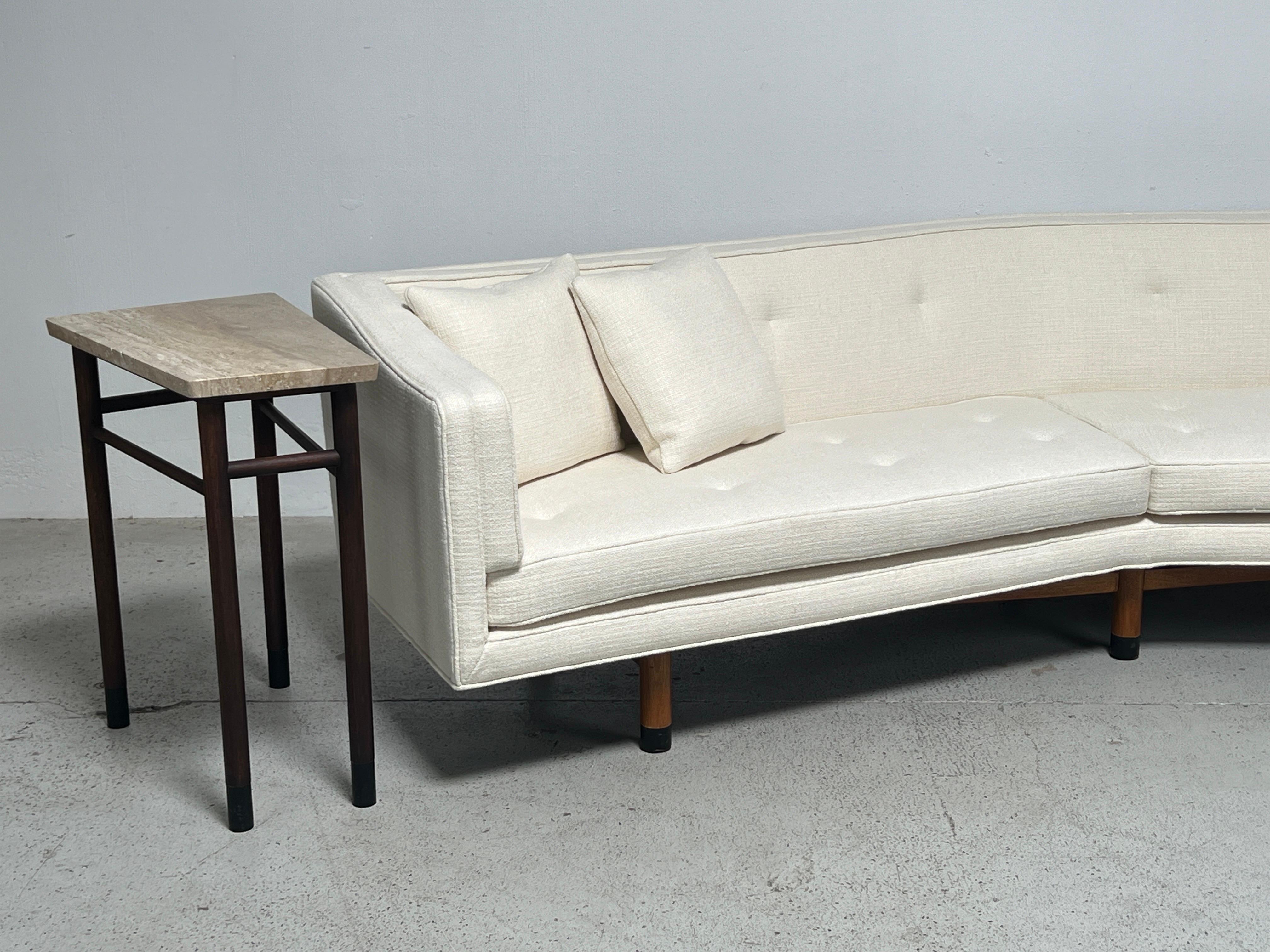 Paire de grandes tables d'appoint en travertin par Edward Wormley pour Dunbar en vente 10