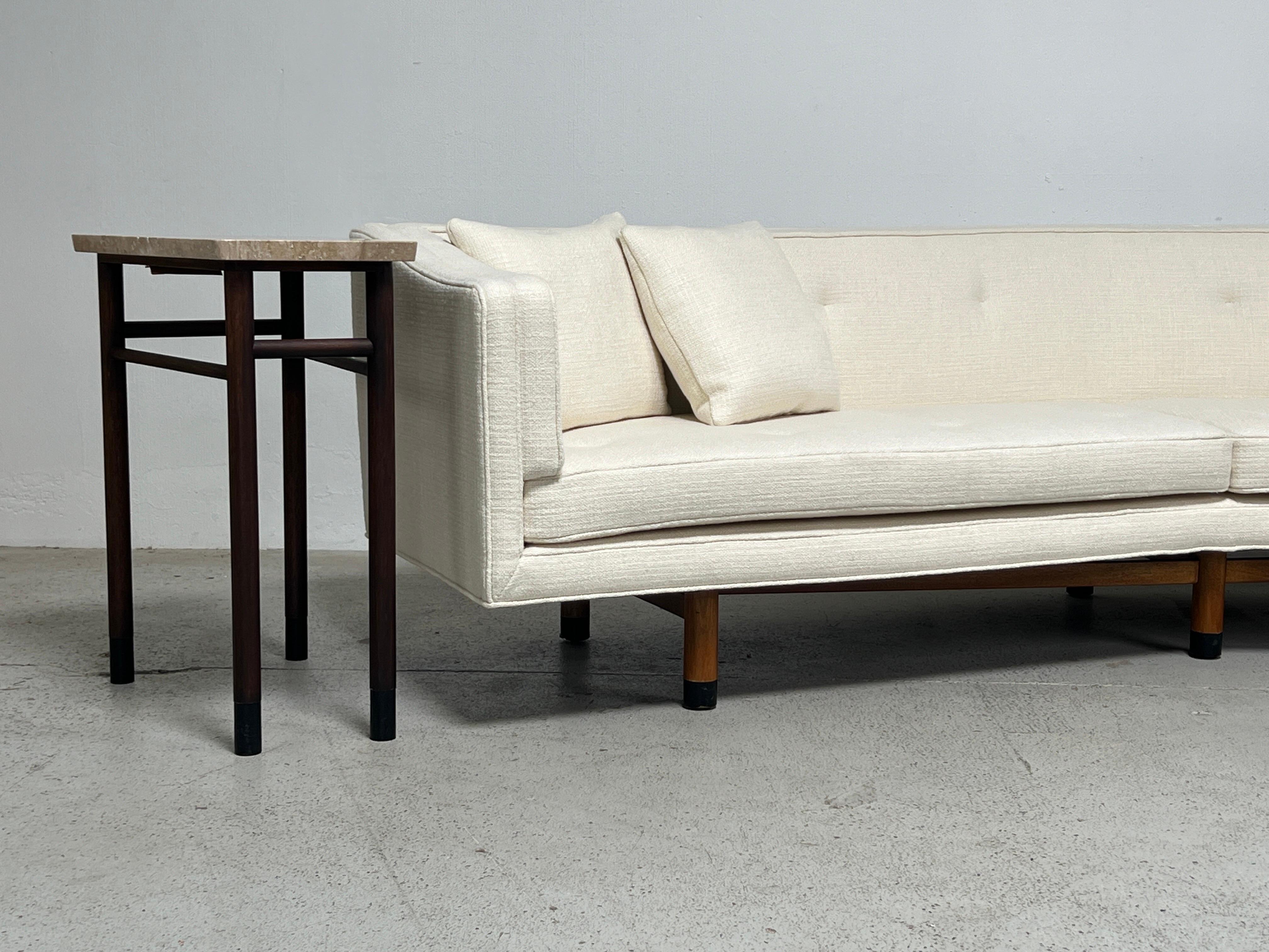 Paire de grandes tables d'appoint en travertin par Edward Wormley pour Dunbar en vente 11