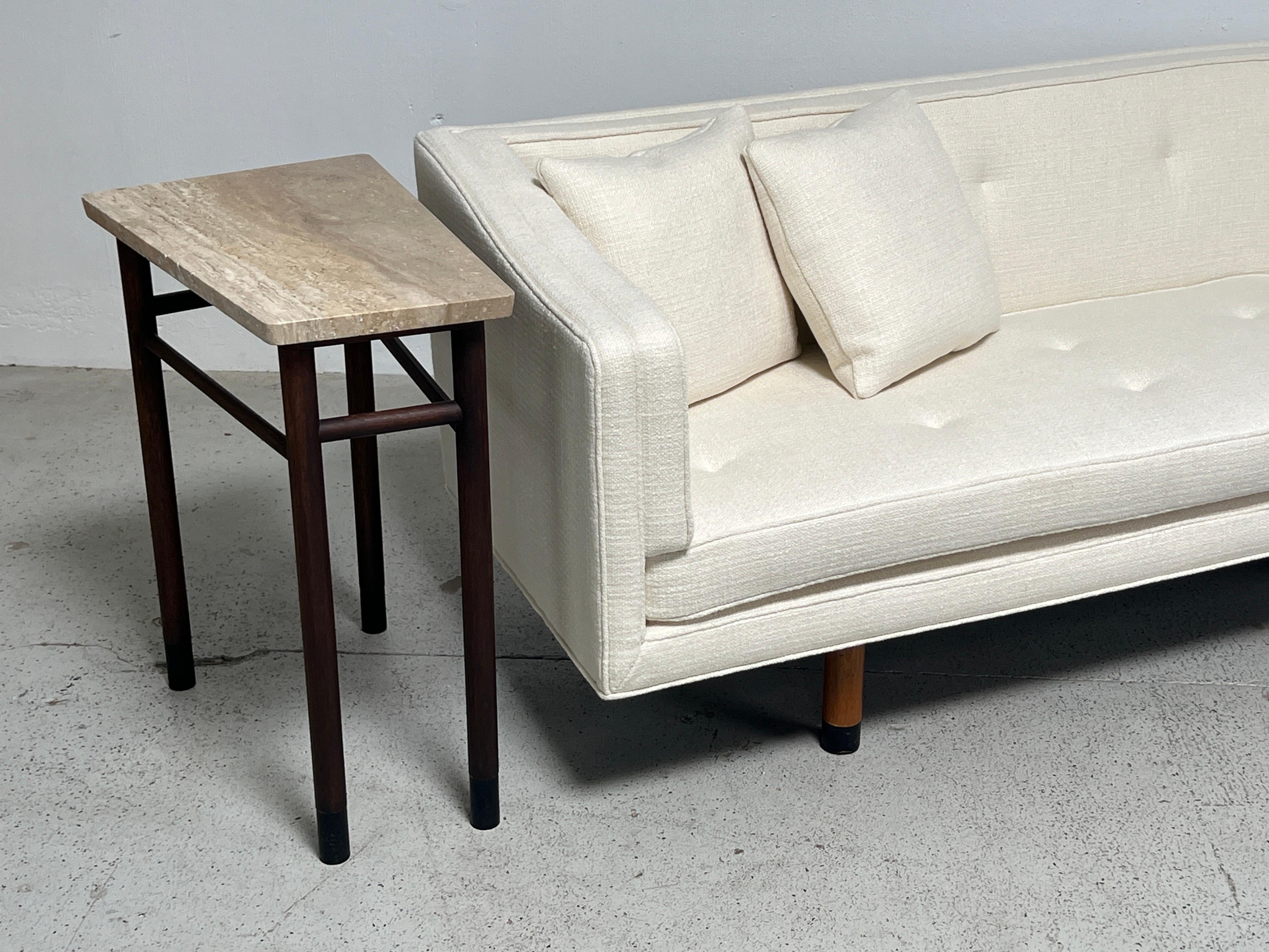 Paire de grandes tables d'appoint en travertin par Edward Wormley pour Dunbar en vente 12