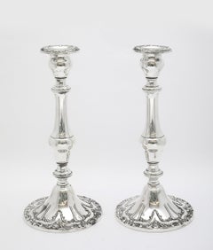 Pair of Tall Victorian-Style Sterling Silver Chantilly Candlesticks by Gorham