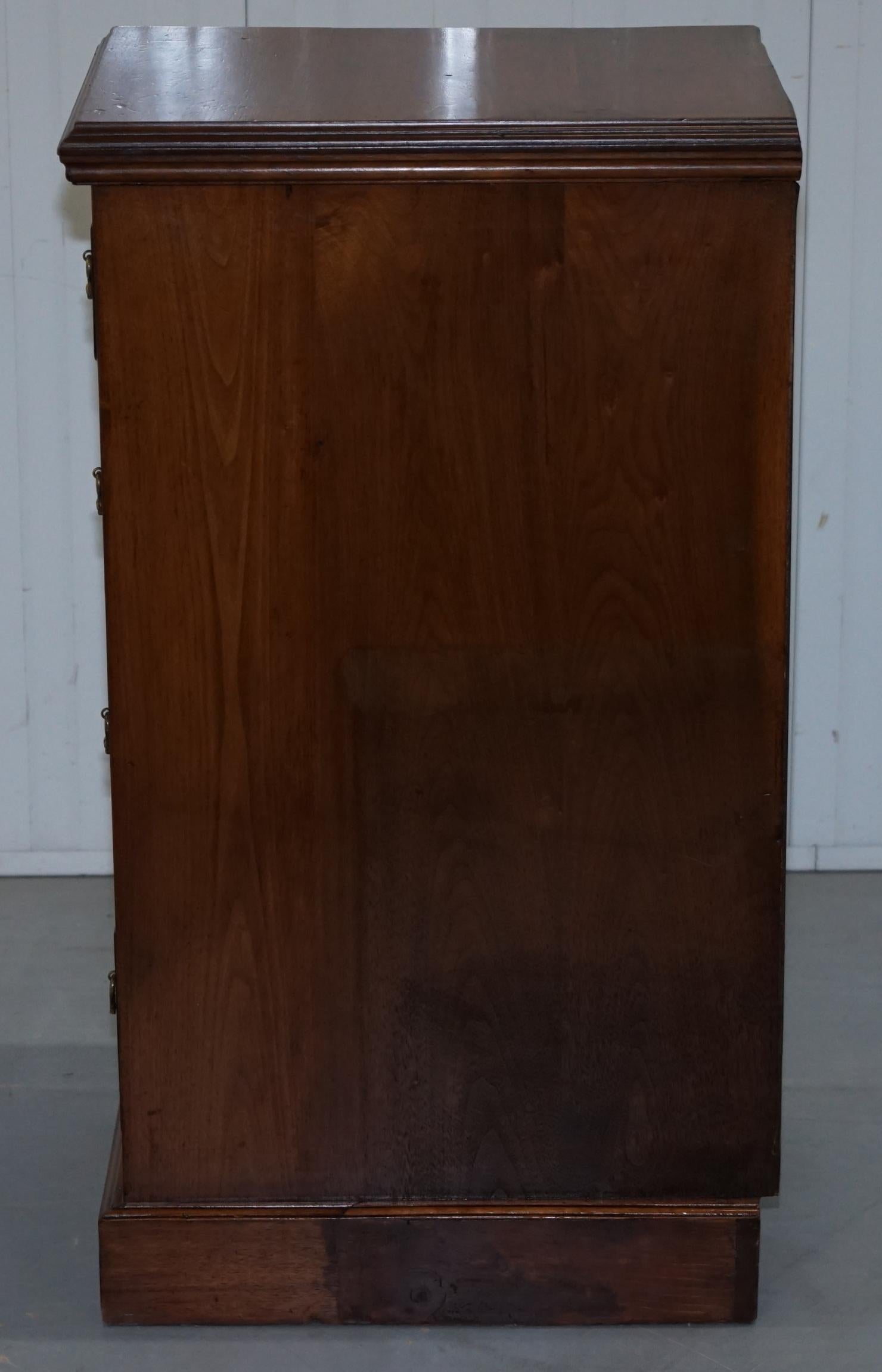 Pair of Tall Victorian Walnut Chest of Drawers, Lamp Wine Occasional End Tables For Sale 8
