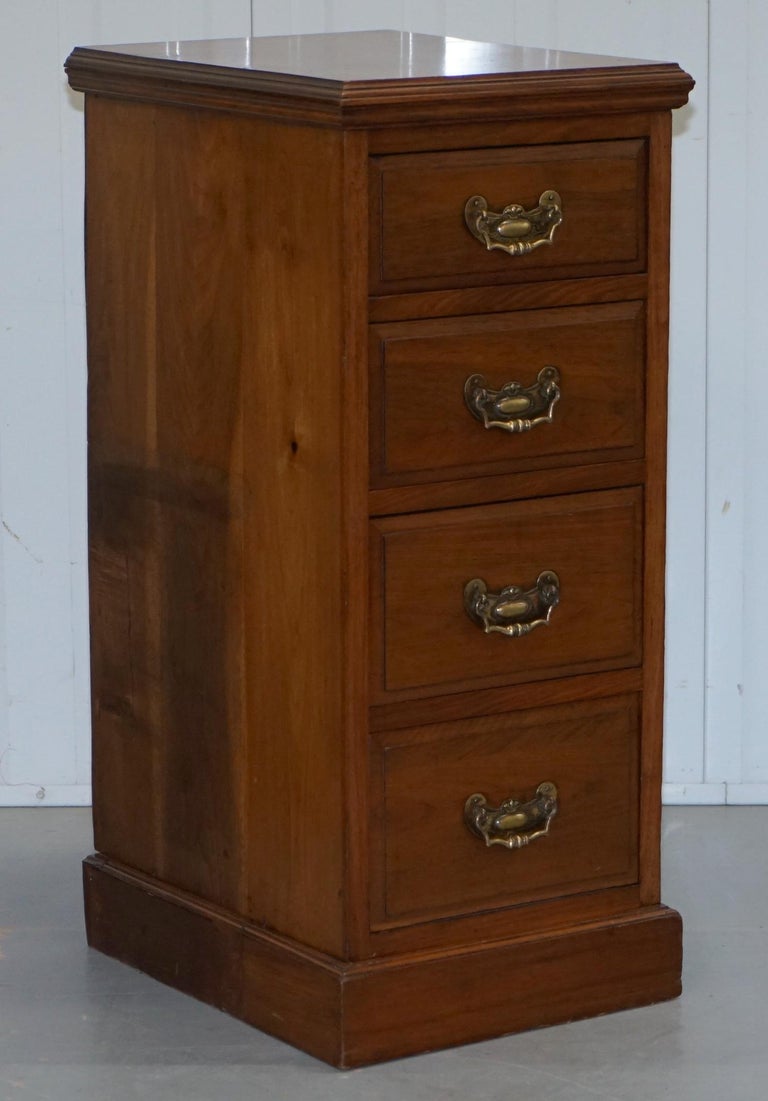We are delighted to offer for sale this stunning pair of Victorian tall chests of drawers in walnut

A very good looking well made and functional pair of drawers, ideally suited as lamp or wine tables but naturally they can be used as tall bedside