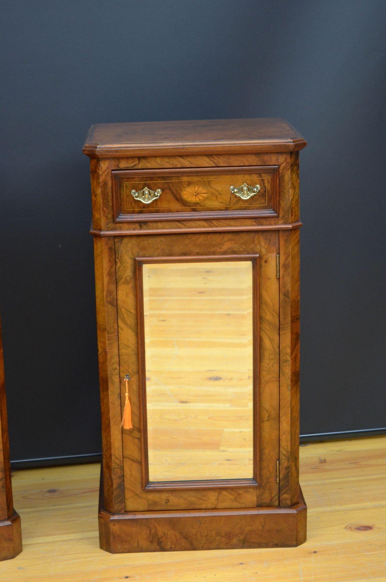 English Pair Of Tall Victorian Walnut Pedestals For Sale