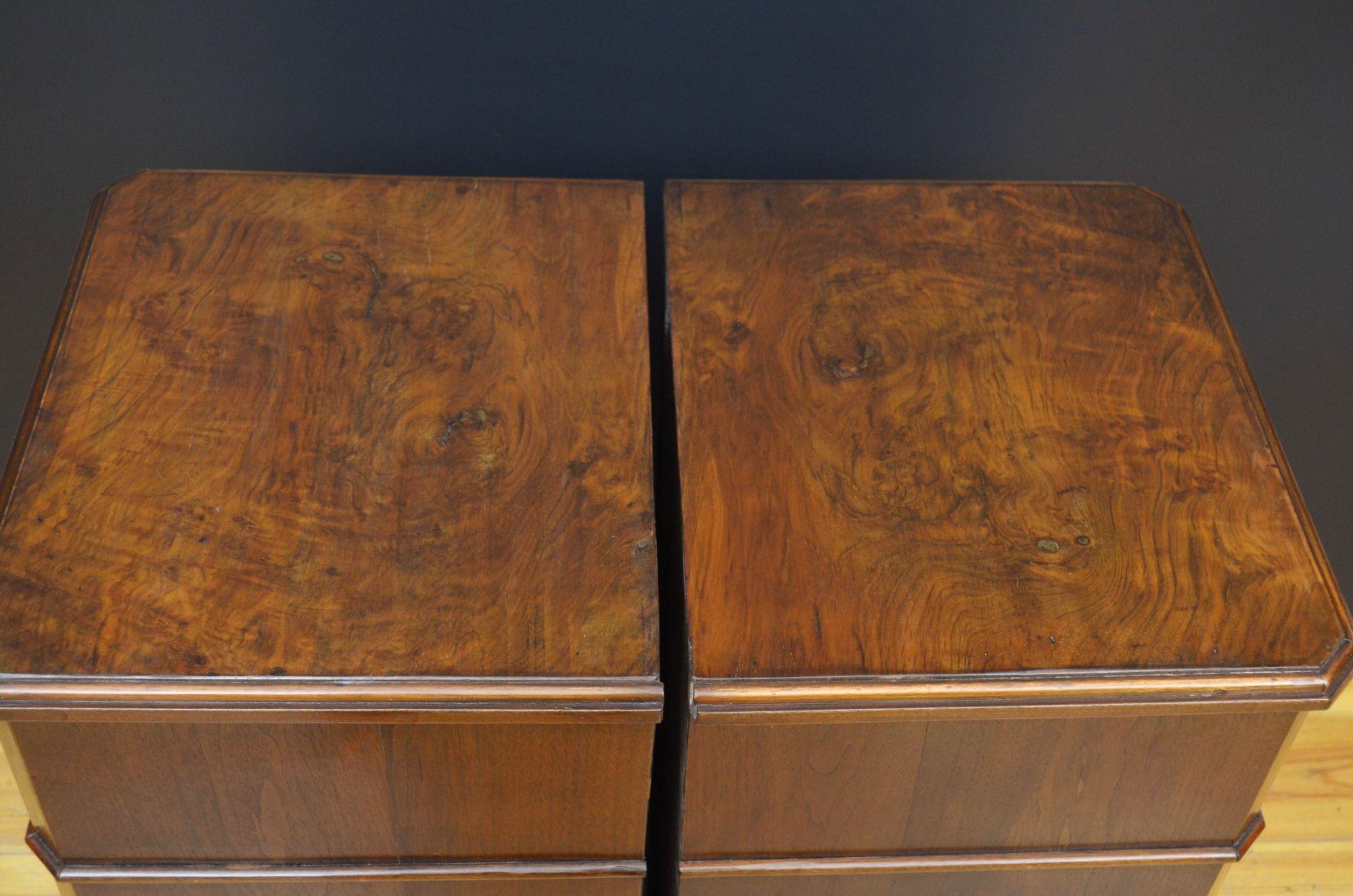 Pair Of Tall Victorian Walnut Pedestals In Good Condition For Sale In Whaley Bridge, GB