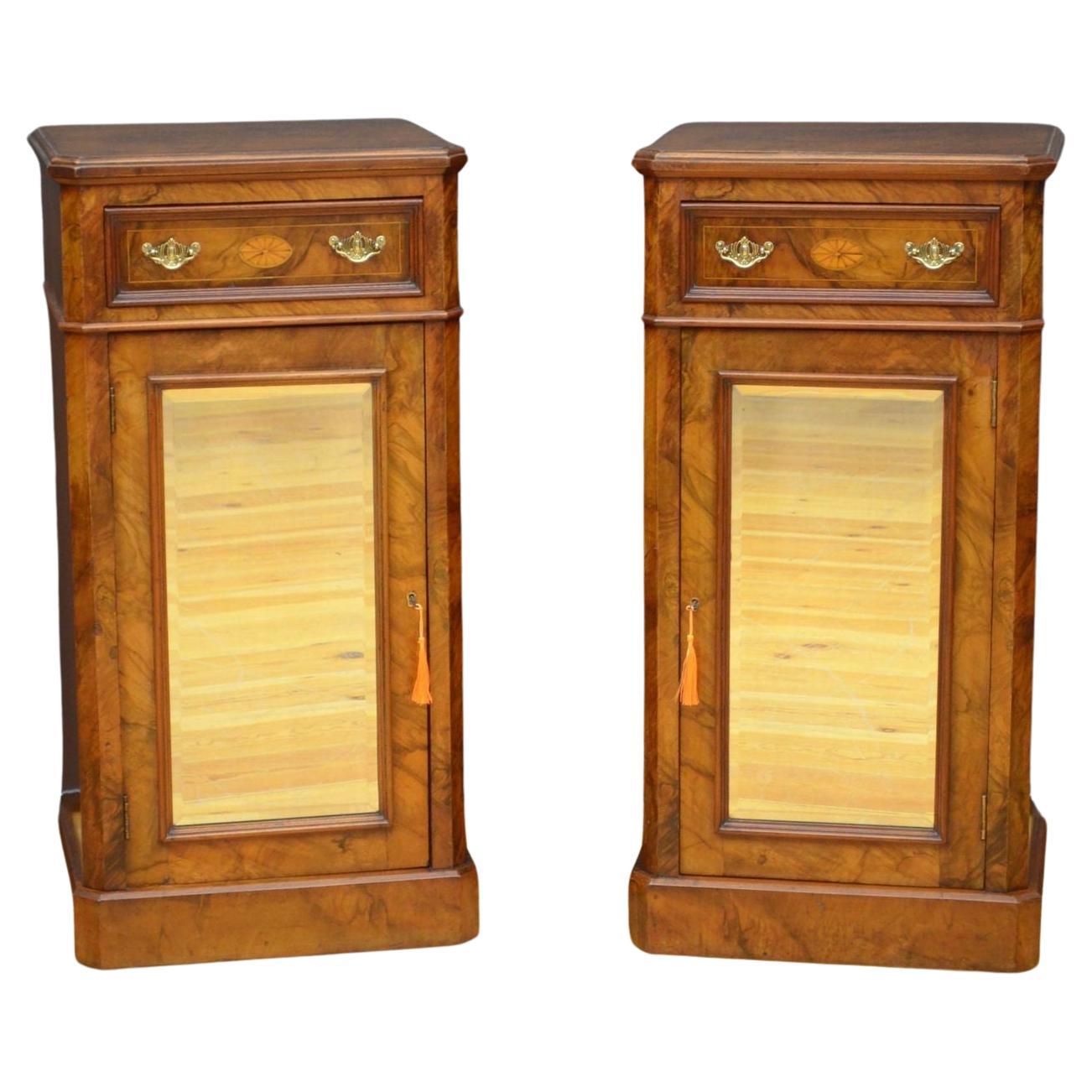 Pair Of Tall Victorian Walnut Pedestals For Sale