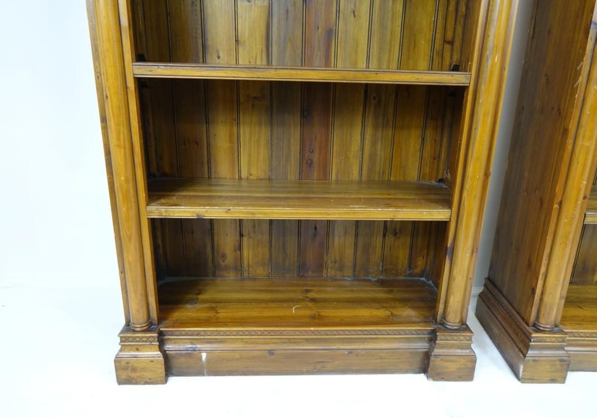 Pair of Tall Wooden Bookcases  For Sale 2