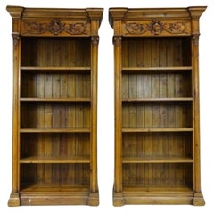 Paire de grandes bibliothèques en bois 