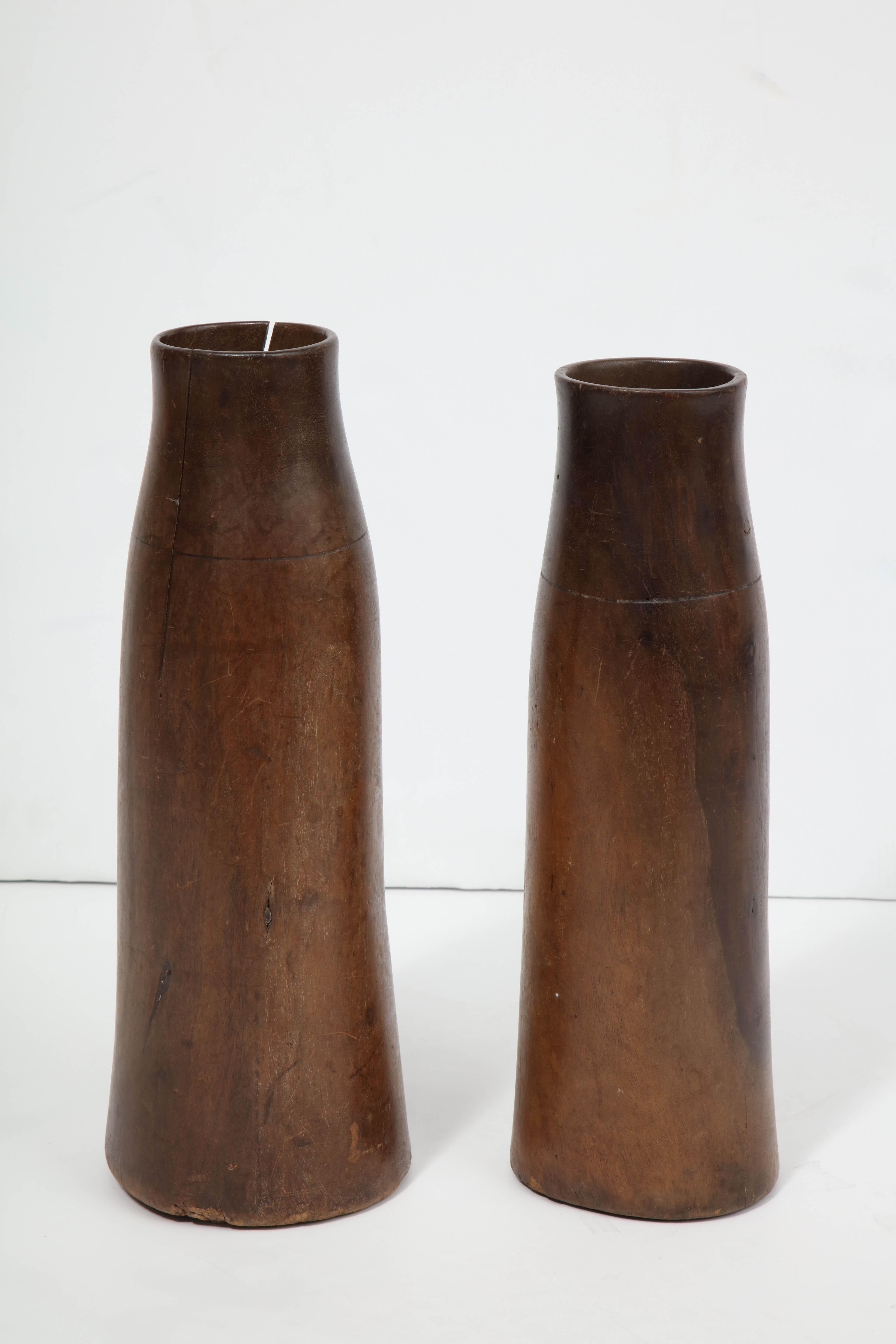 20th Century Pair of Tall Wooden Ethiopian Milk Holders For Sale