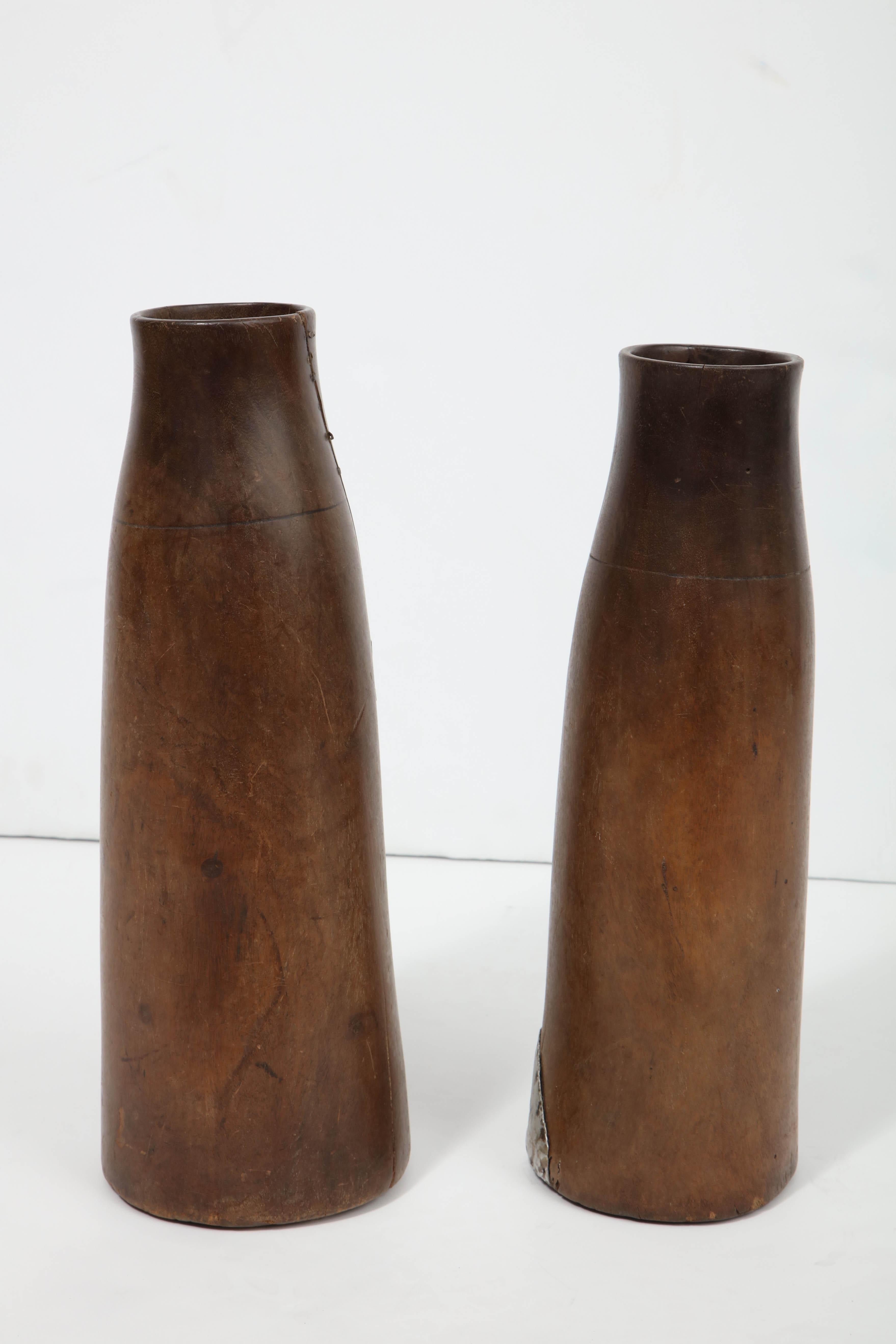 Pair of Tall Wooden Ethiopian Milk Holders For Sale 1