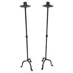 Pair of Tall  Wrought Iron Candler Holders