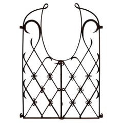 Used Pair of Tall Wrought Iron Gates with Unusual Design