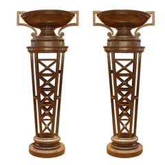 Pair of Tall, Neoclassic Cast-Iron Columns