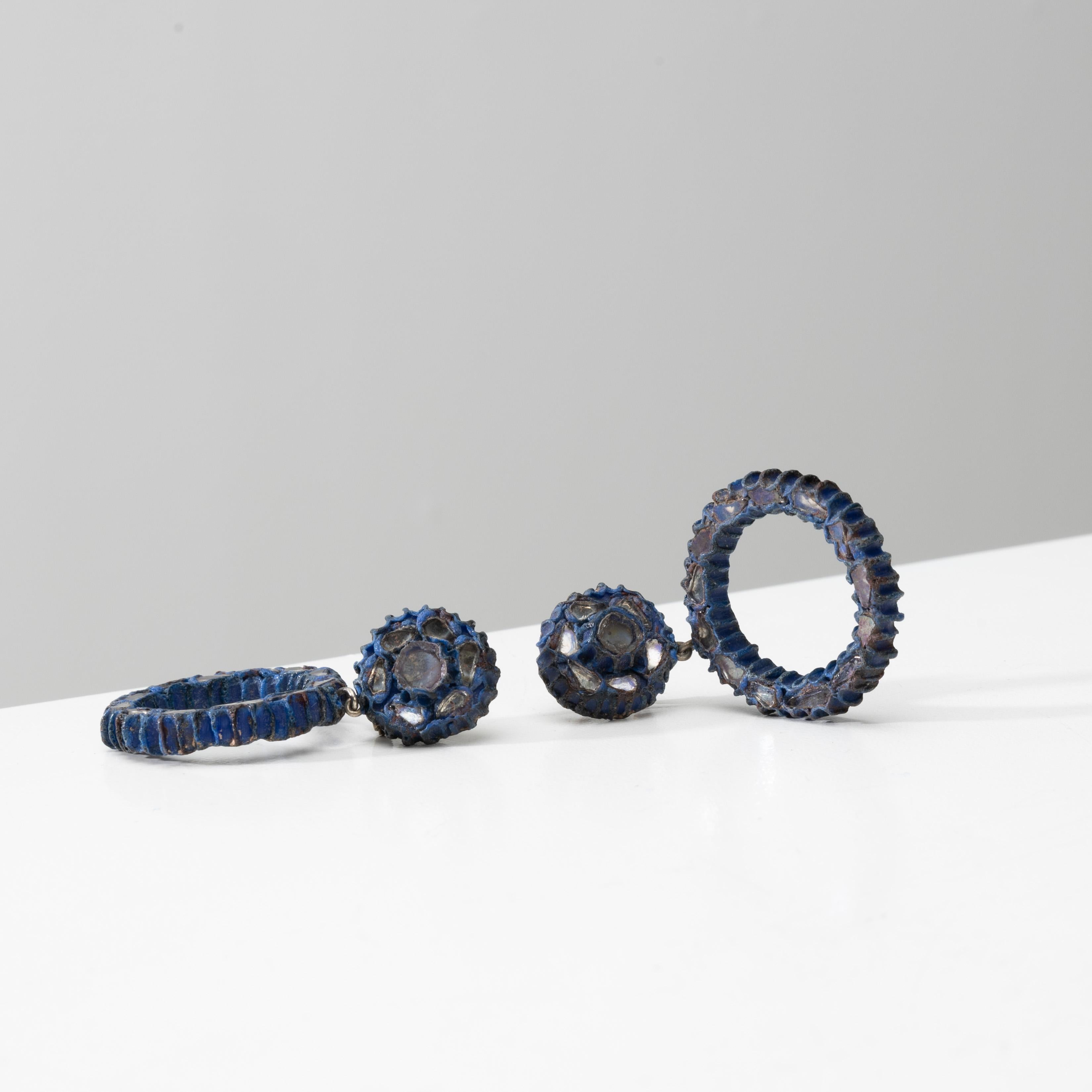 French Pair of Talosel earrings by Line Vautrin For Sale