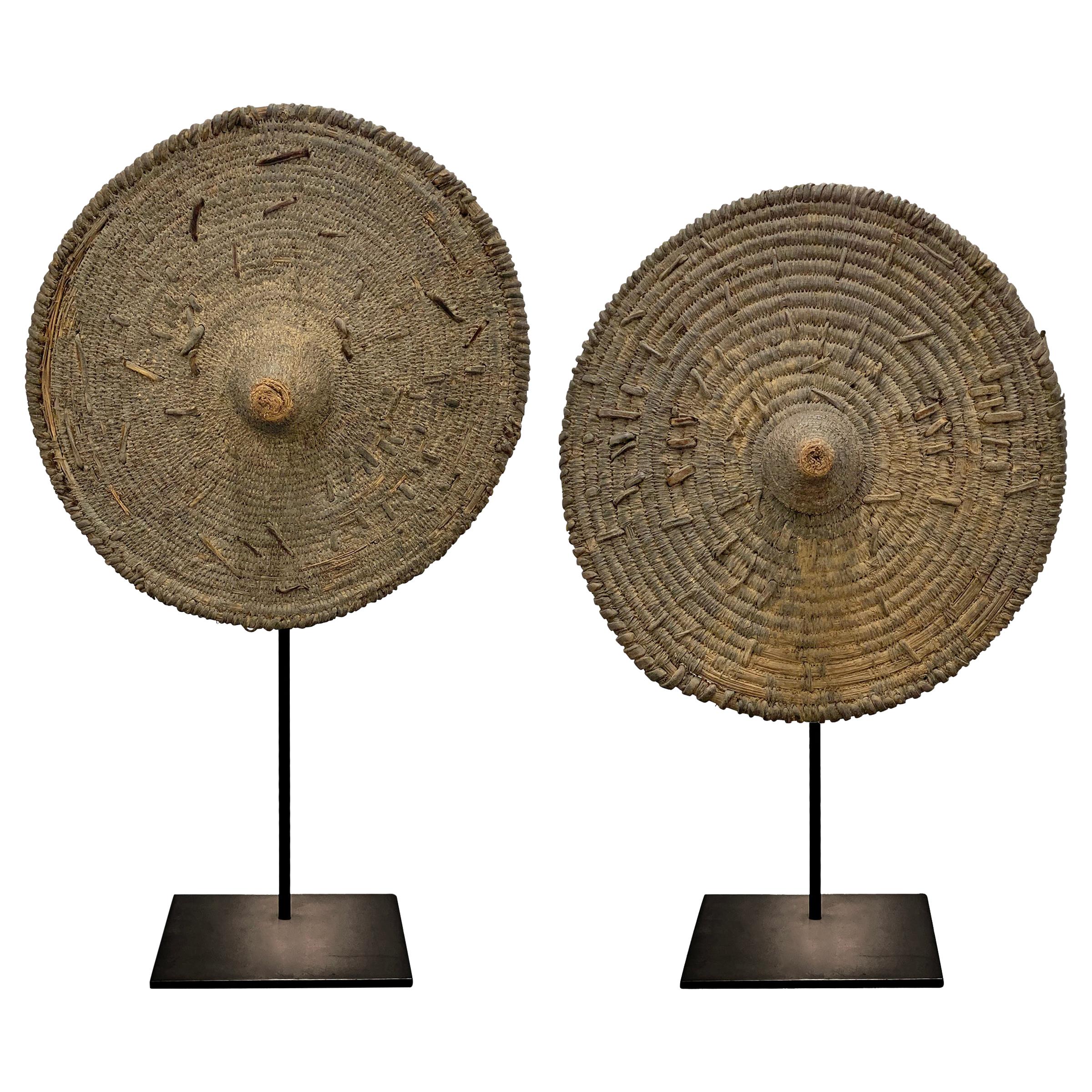 Pair of Tamberma Shields on Stands For Sale
