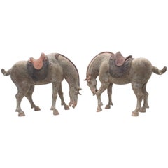 Antique Pair of Tang Dynasty Horses