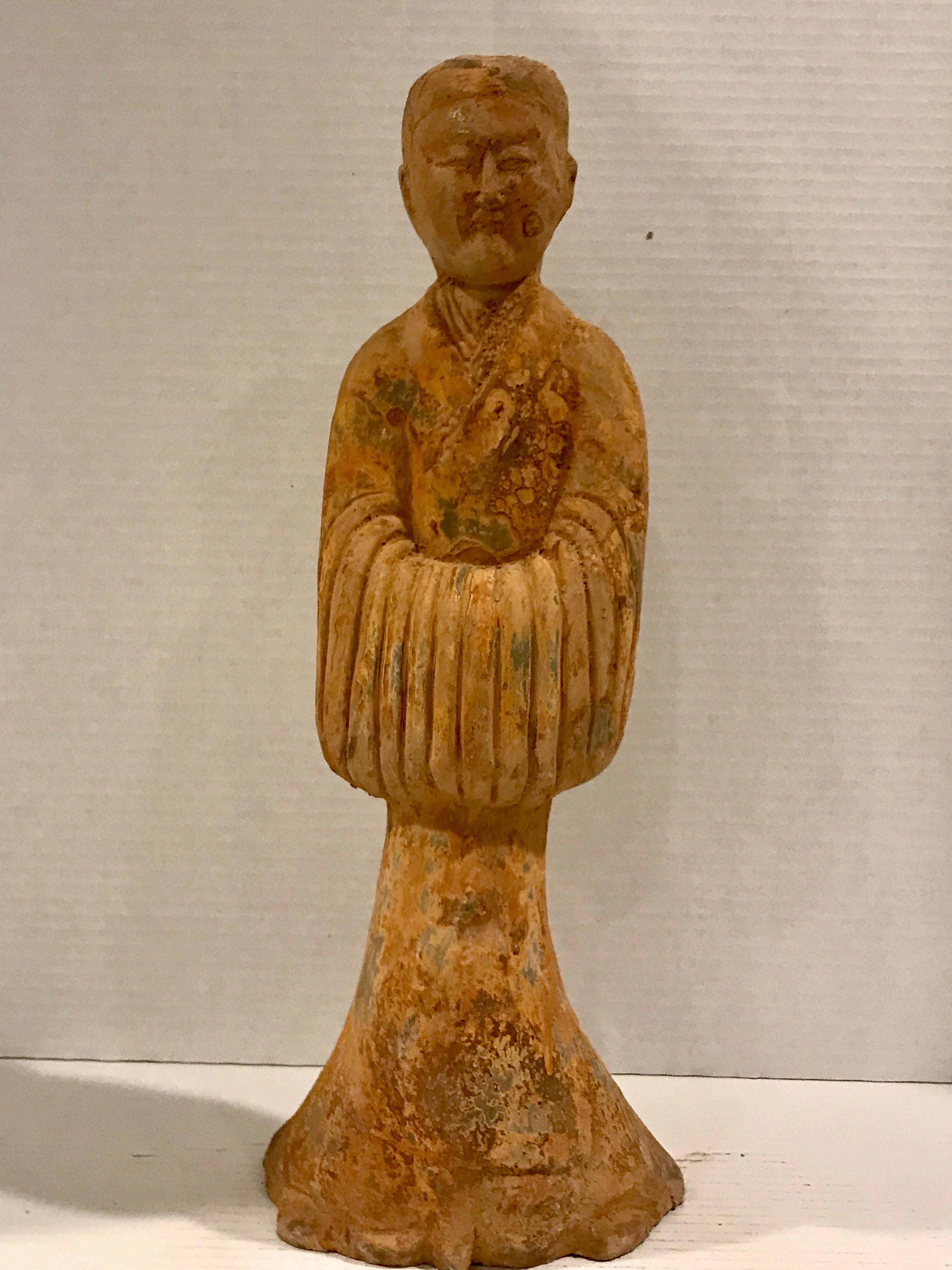 Chinese Pair of Tang Style Terracotta Tomb Attendants