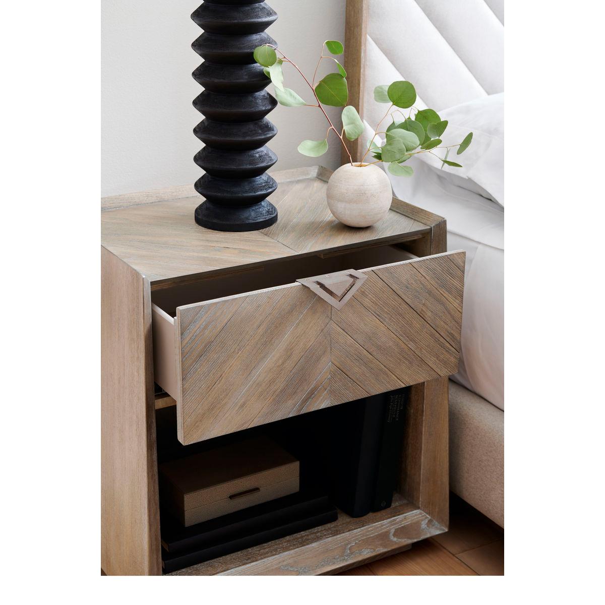 Asian Pair of Tapered Ash Modern Nightstands For Sale