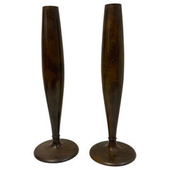 Pair of Tapered Bronze Vases, by Tiffany Studios, New York 