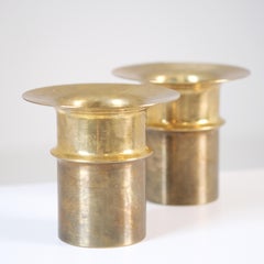 Pair of Tapio Wirkkala Bronze Candle Holders TW 486, Kultakeskus Oy