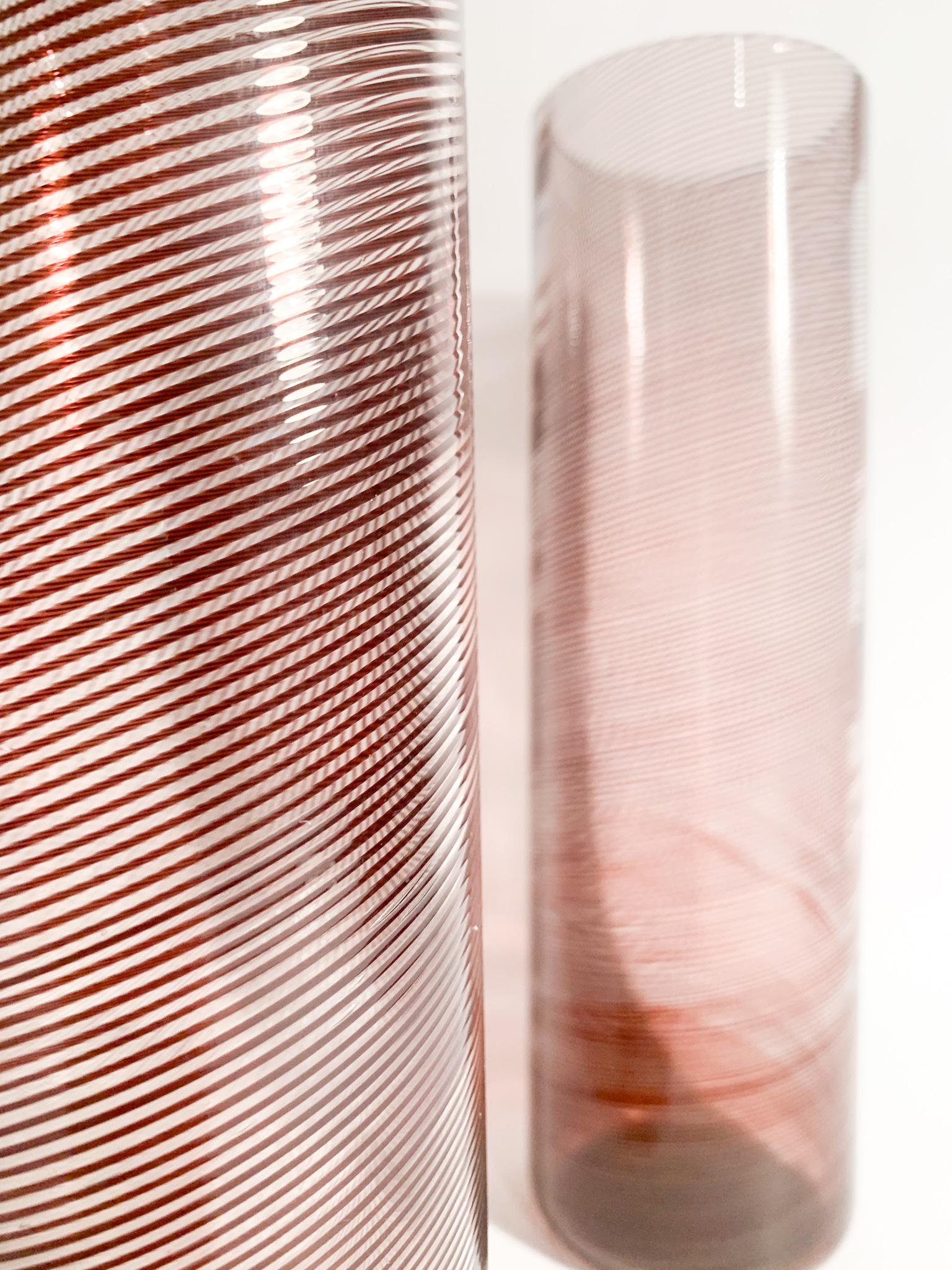 Paar Vasen aus filigranem Murano-Glas von Tapio Wirkkala für Venini 1970er Jahre (Muranoglas) im Angebot