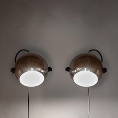 Pareja de Apliques Cromados Targetti Sankey "Alta Lite" - Focos de la Era Espacial