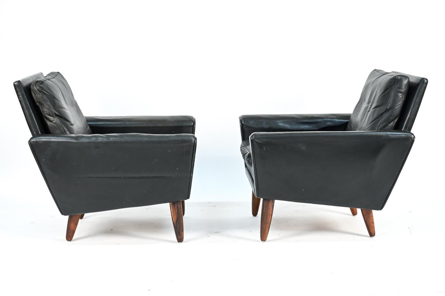 Pair of Tarm Danish Mid-Century Leather Lounge Chairs 6