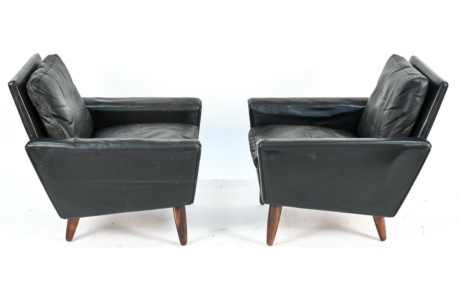 Pair of Tarm Danish Mid-Century Leather Lounge Chairs 7