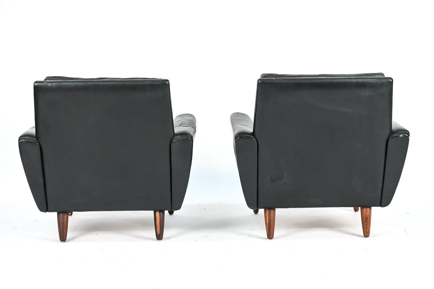 Pair of Tarm Danish Mid-Century Leather Lounge Chairs 8