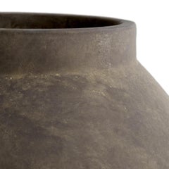 Pair of Taupe Coloured Terracotta Vases, Jars.