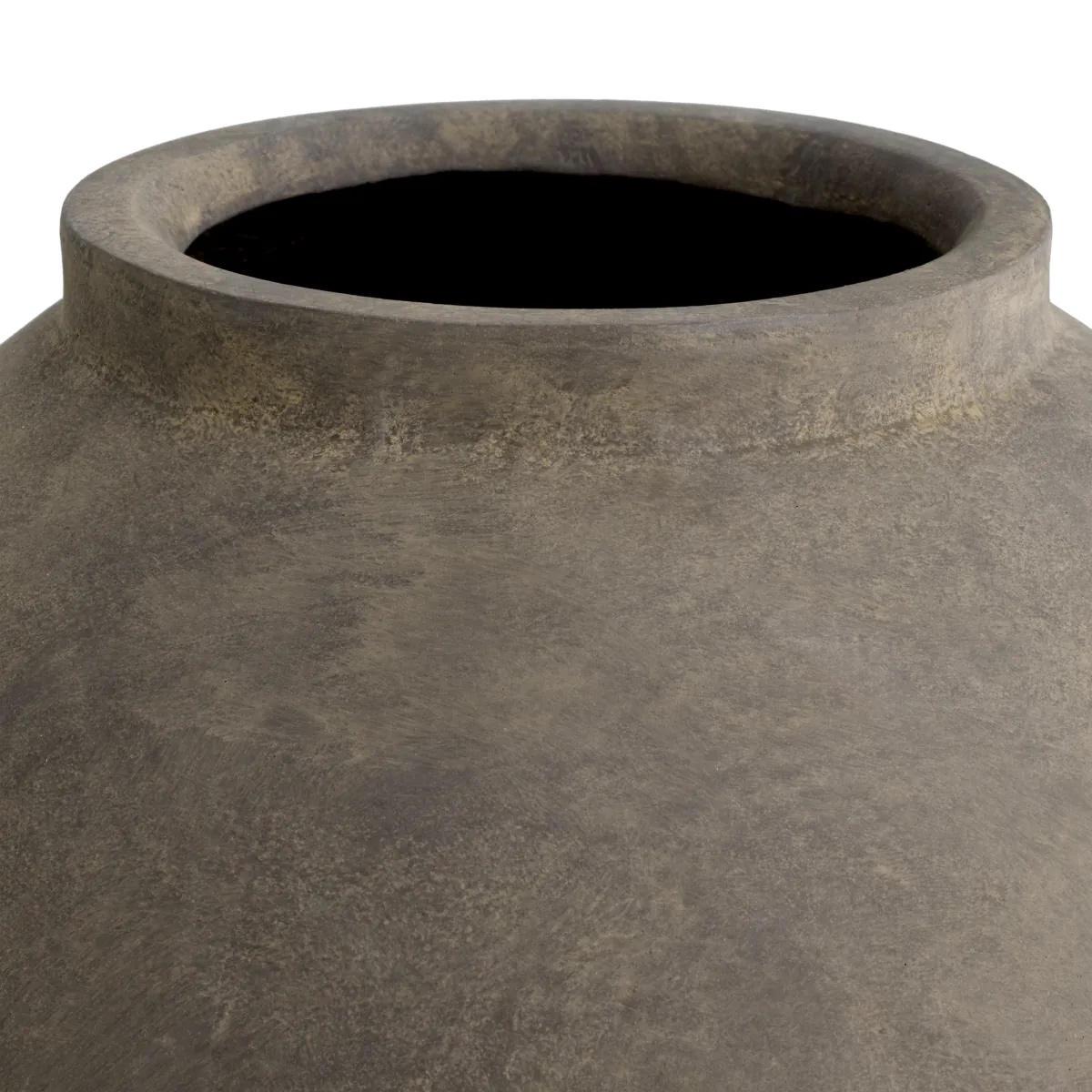 Moderno Coppia di vasi in terracotta color taupe, vasetti. in vendita