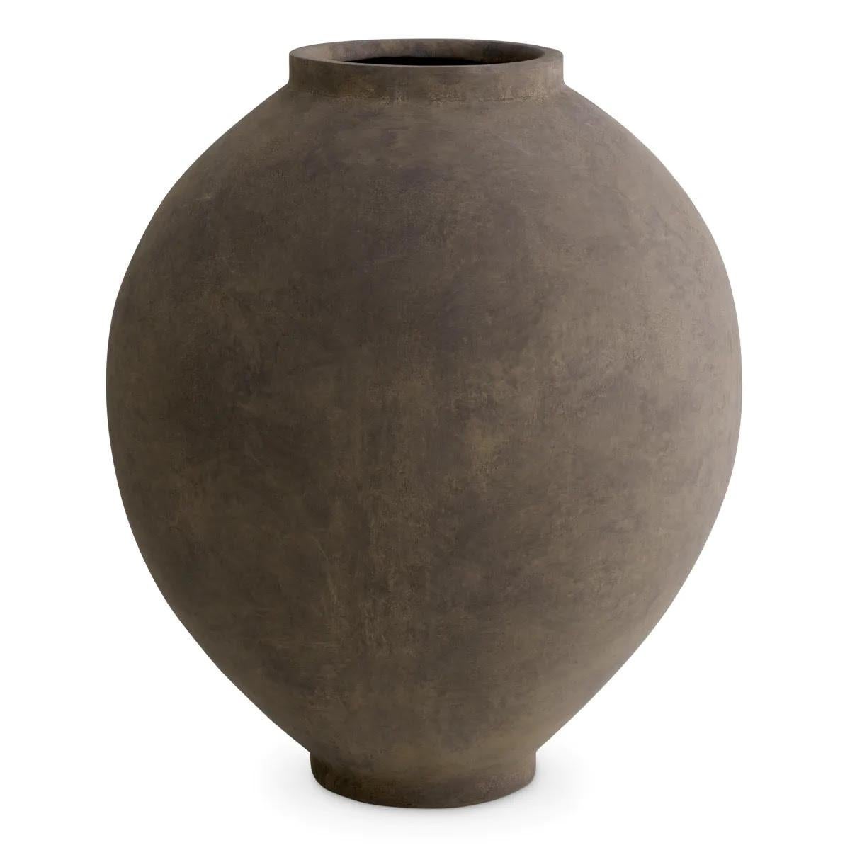 Francese Coppia di vasi in terracotta color taupe, vasetti. in vendita