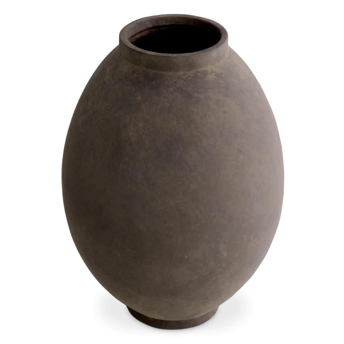 Francese Coppia di vasi in terracotta color taupe, vasetti. in vendita