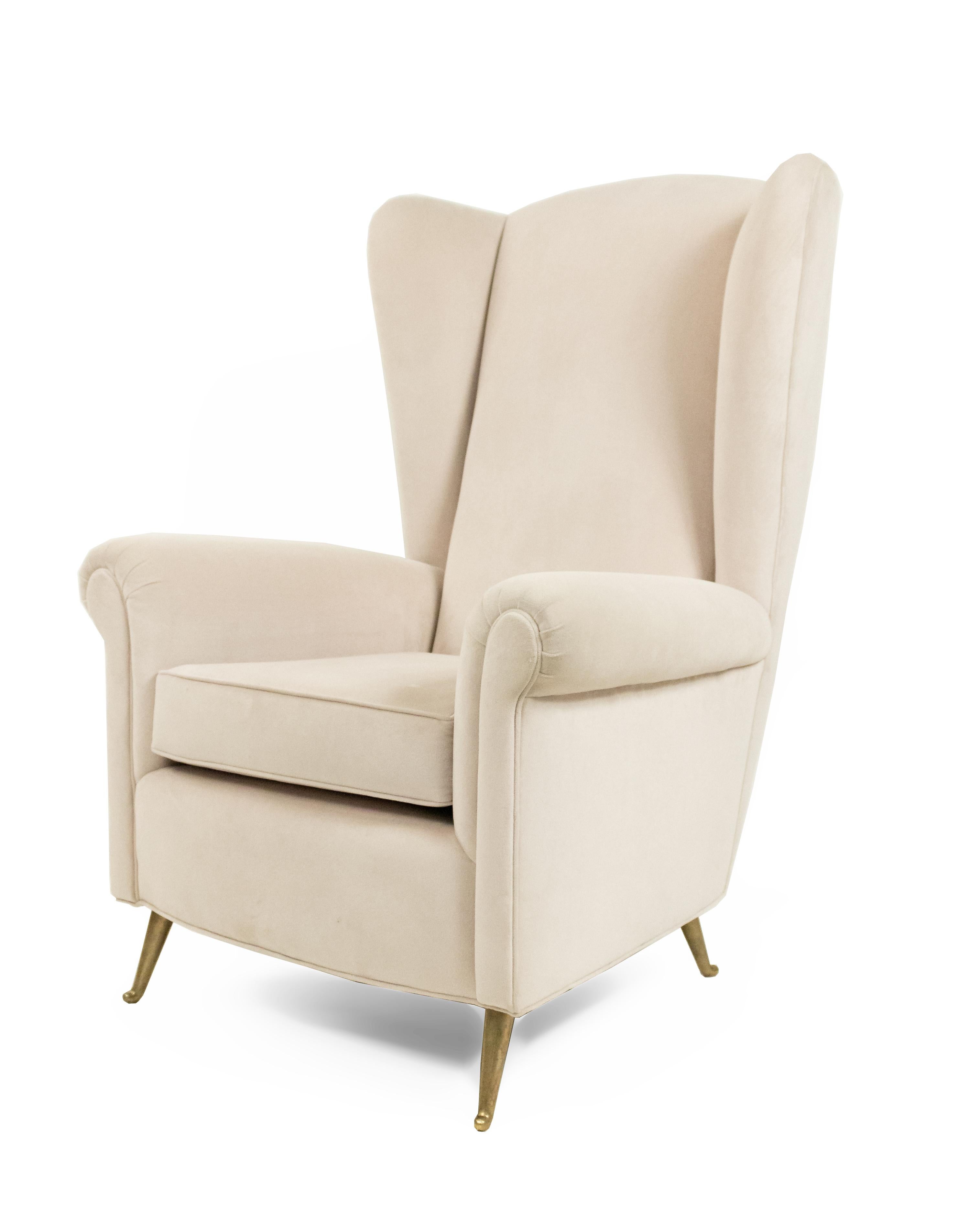 taupe wingback chair