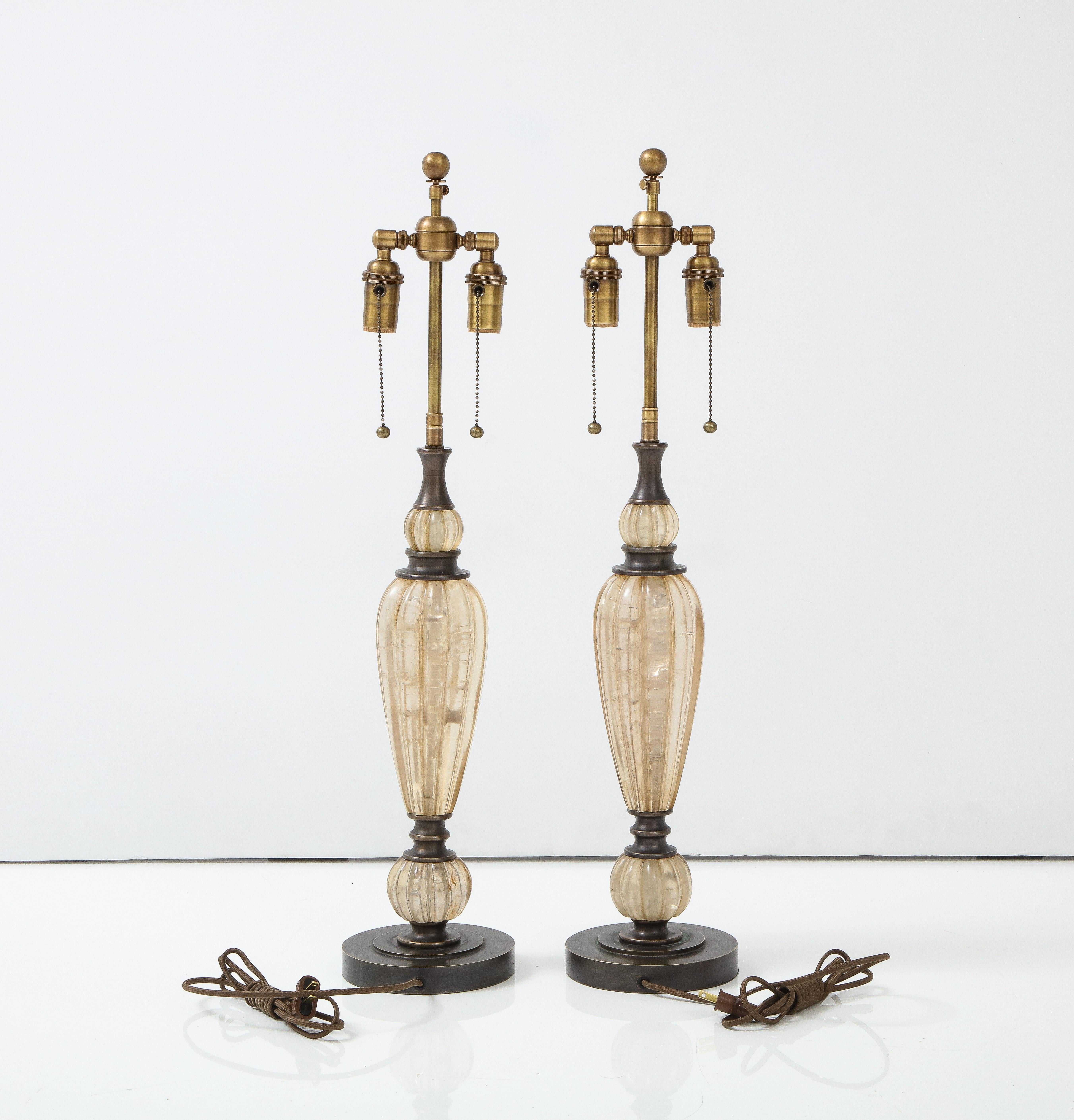 Pair of Taupe Resin Lamps 2