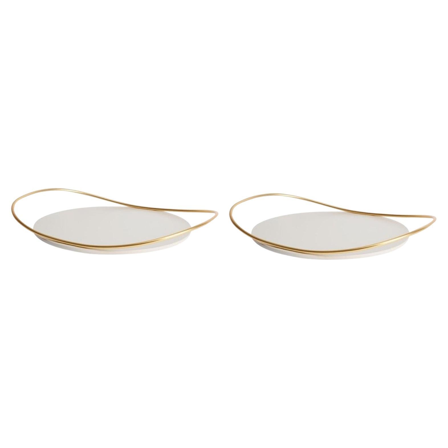 Pair of Taupe Touché B Trays by Mason Editions