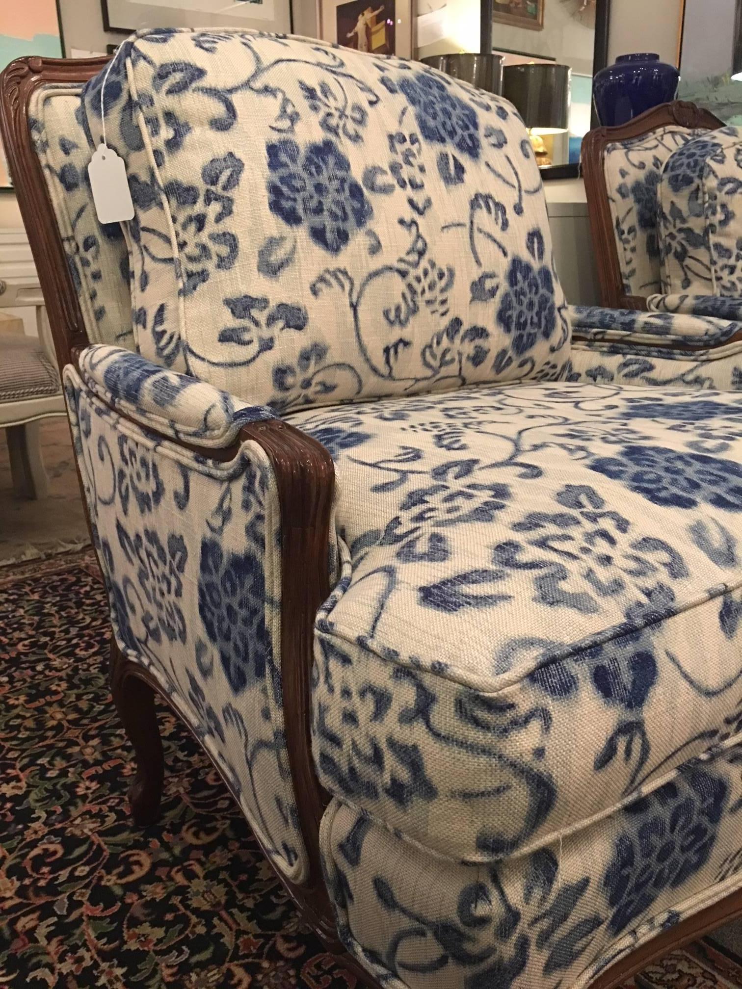 American Classical Pair of Taylor King Bergere Chairs
