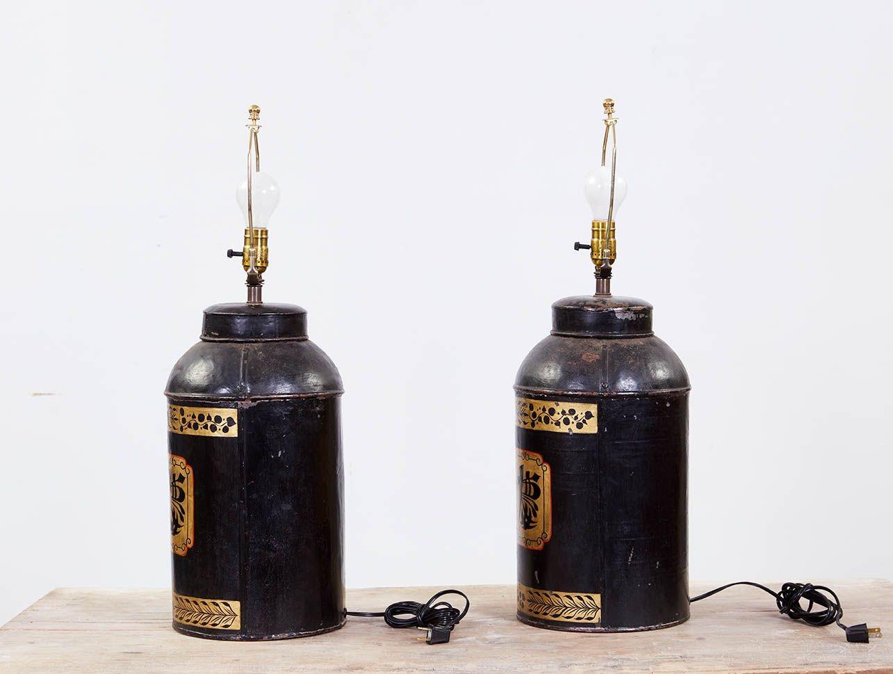 Pair of Tea Tin Lamps In Good Condition For Sale In Greenwich, CT