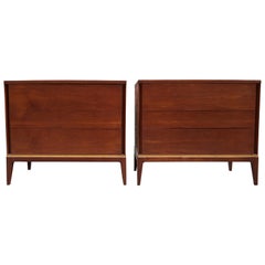 Pair of Teak and Brass John Stuart Dressers