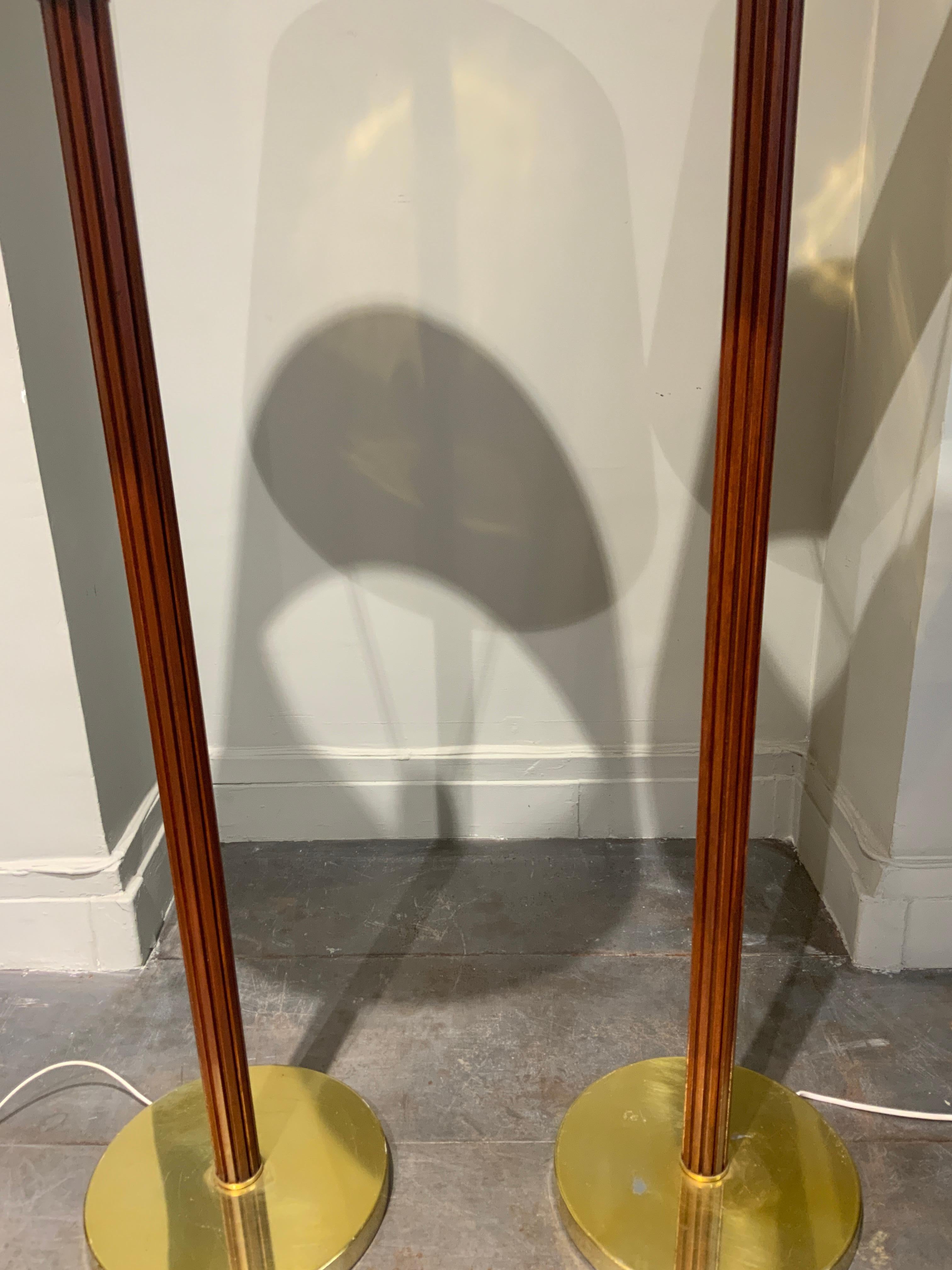 Late 20th Century Pair of teak and metal Hans Agne Jakobsson floor lamps Sweden  For Sale