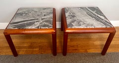 Pair of Teak and Quartzite End Tables, Denmark, 1970's
