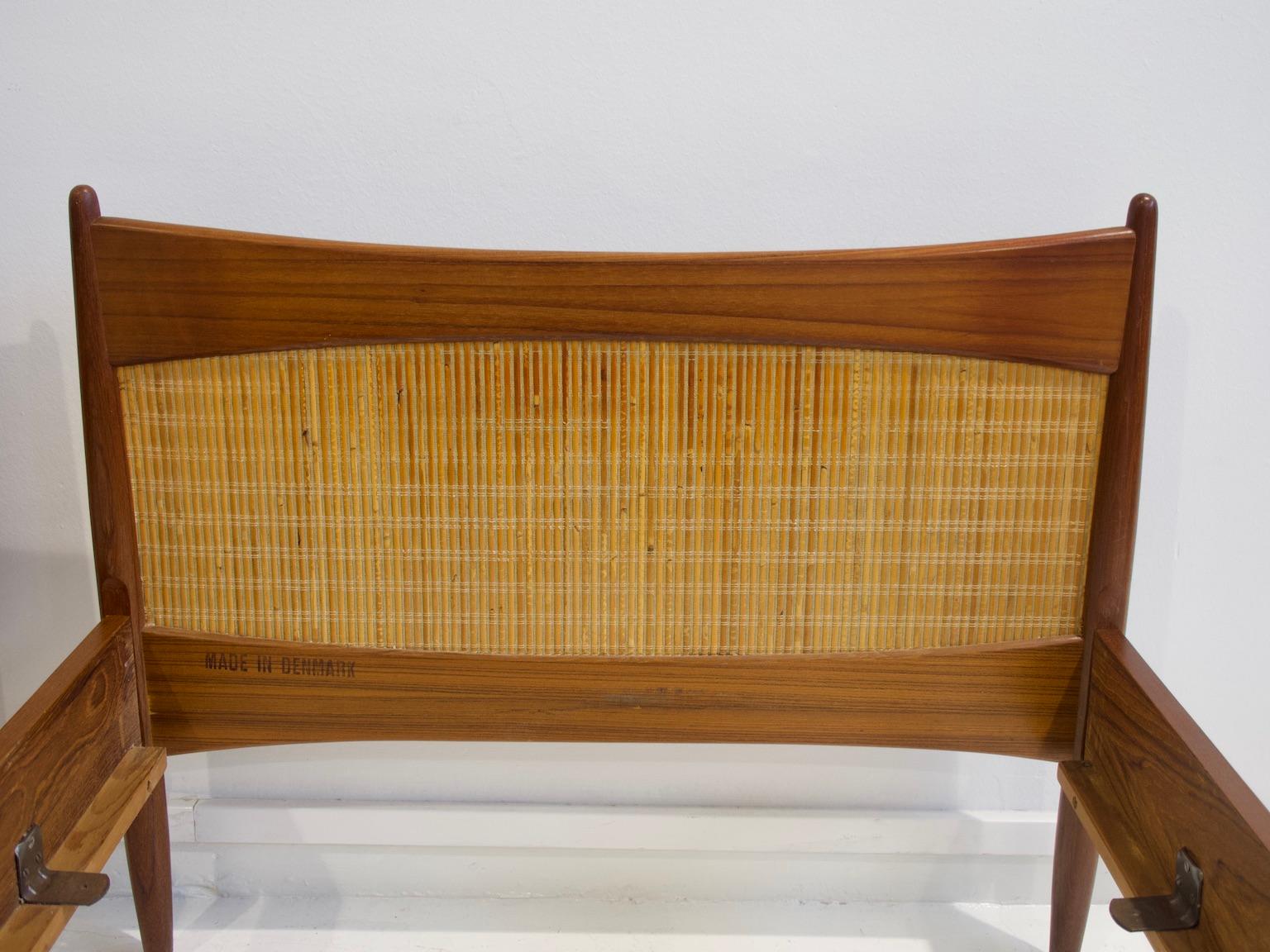 Pair of Teak and Rattan Bed Frames by Børge Mogensen For Sale 4