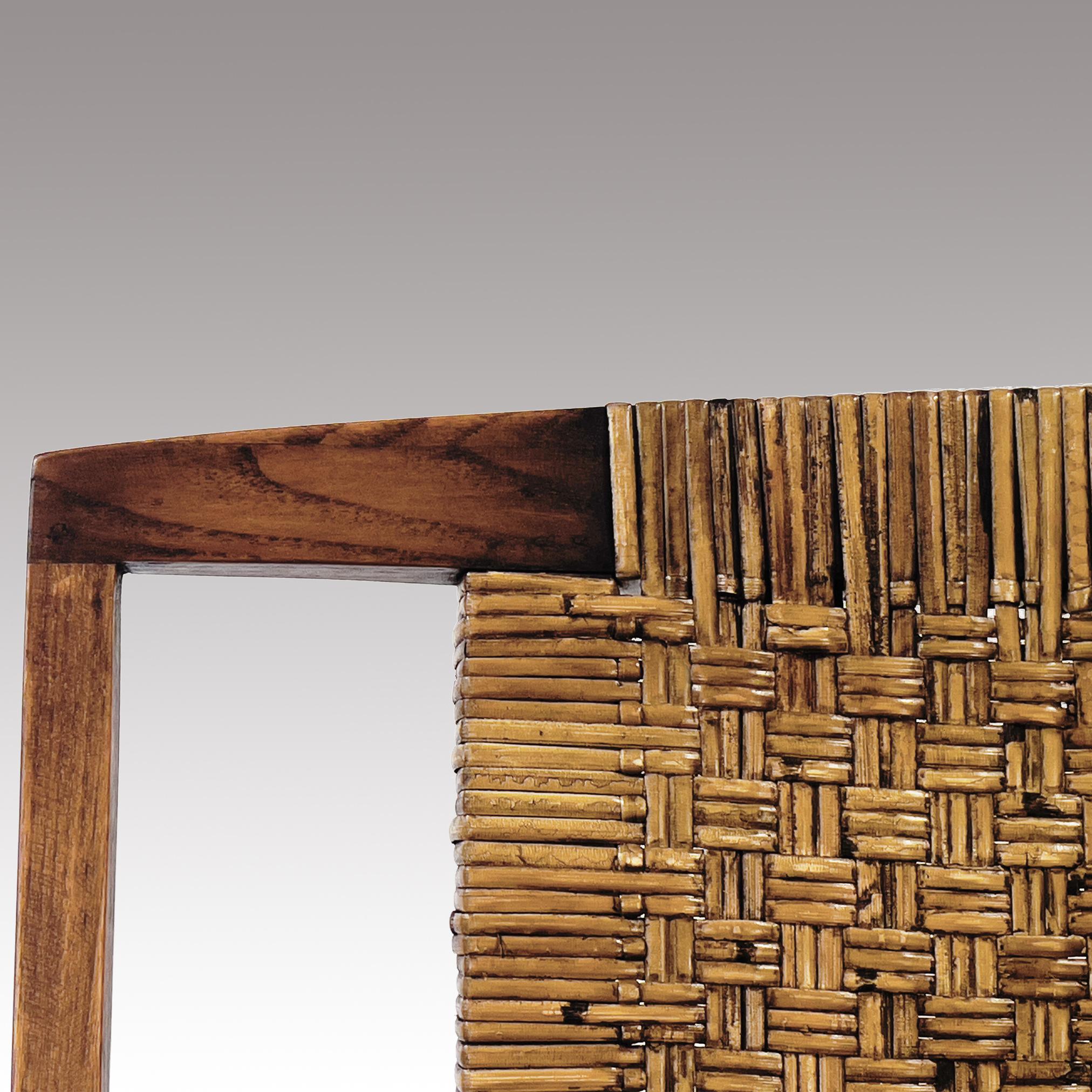 Mid-Century Modern Pair of Teak and Rattan Lounge Chairs Attr. Paul László for Glenn California