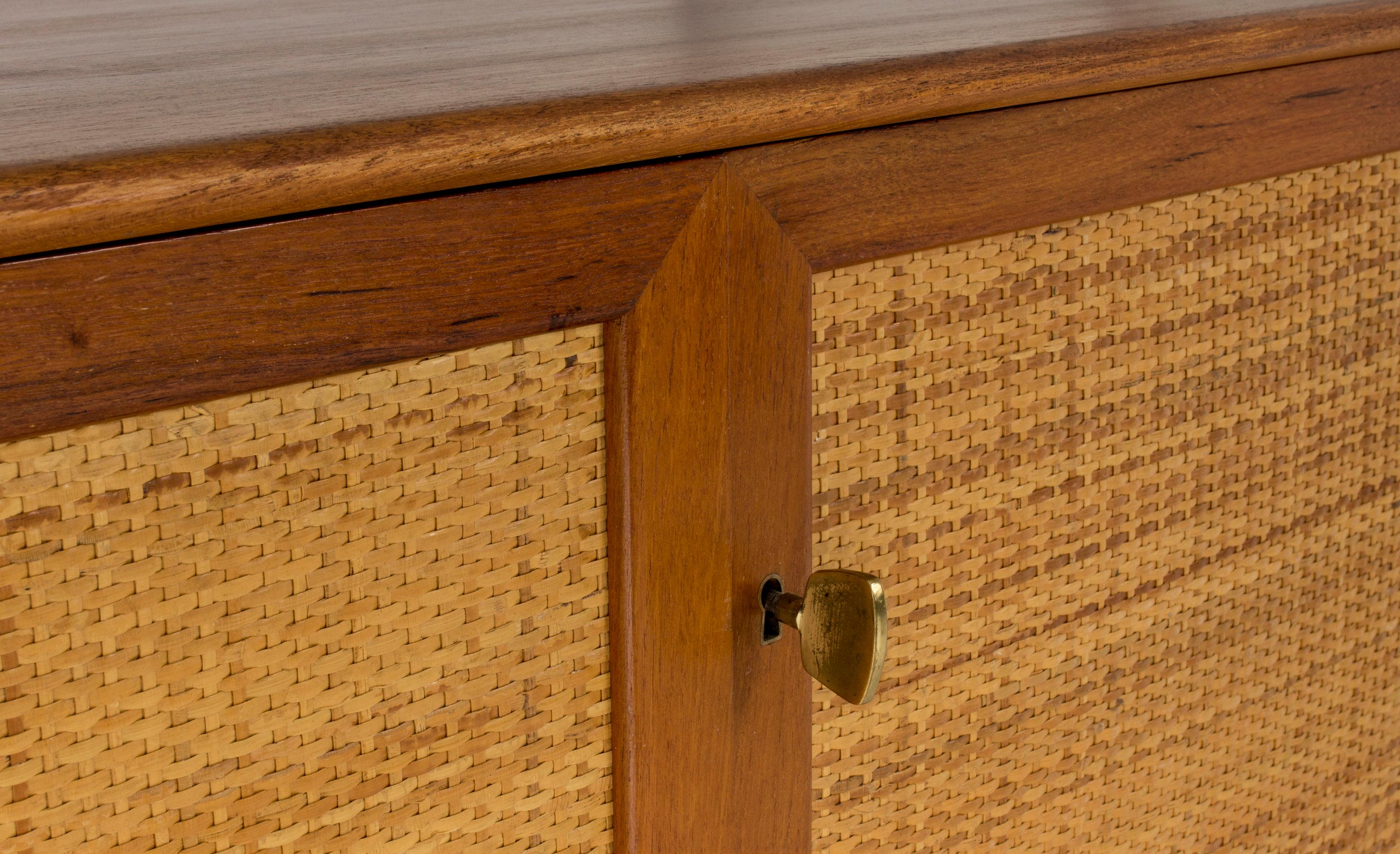 Pair of Teak and Rattan Sideboards by Alf Svensson 5