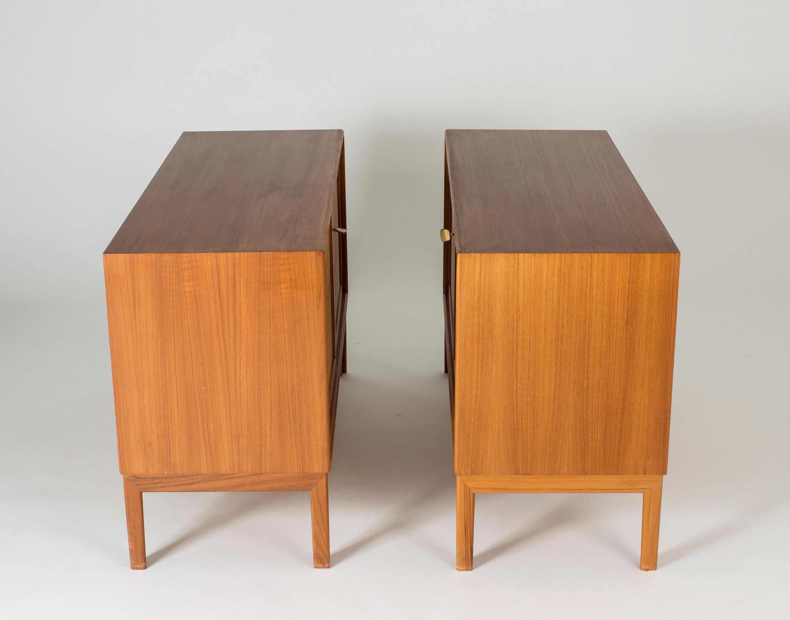 Pair of Teak and Rattan Sideboards by Alf Svensson In Good Condition In Stockholm, SE