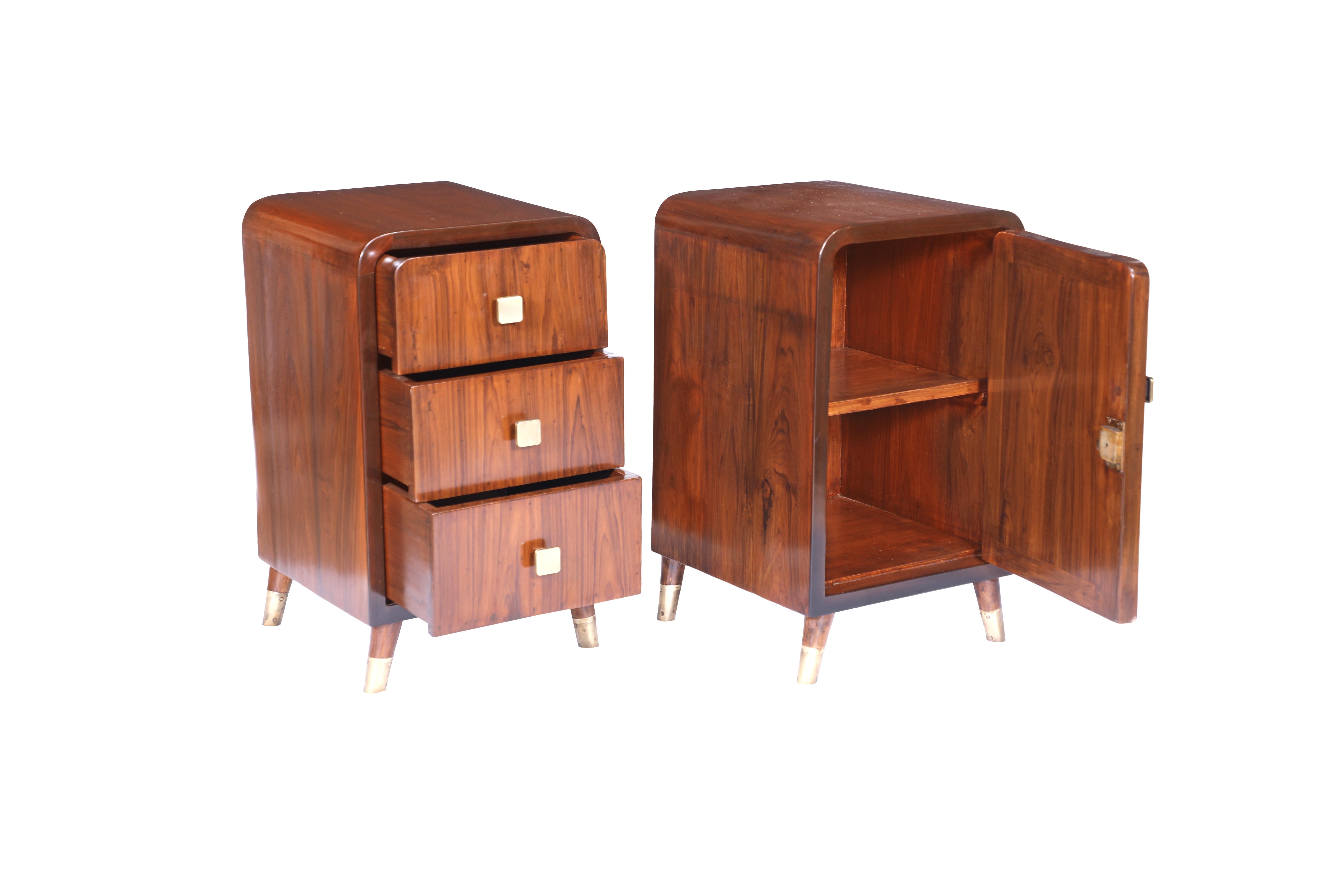 Pair of Teak and Rosewood End or Side Tables, Mid-Century Modern In Good Condition In Nantucket, MA