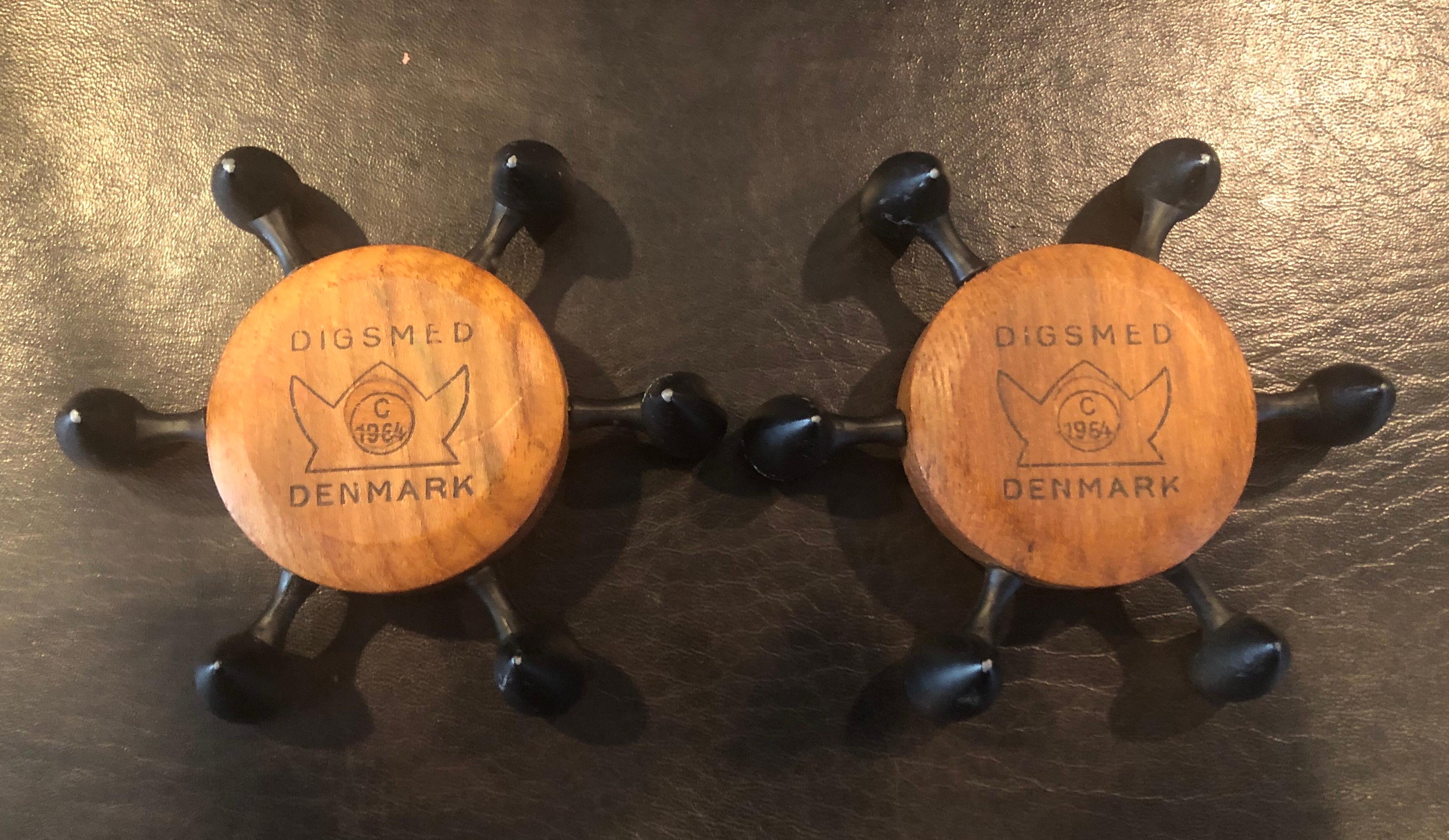 Pair of Teak and Steel Candleholders by Digsmed Designs For Sale 1