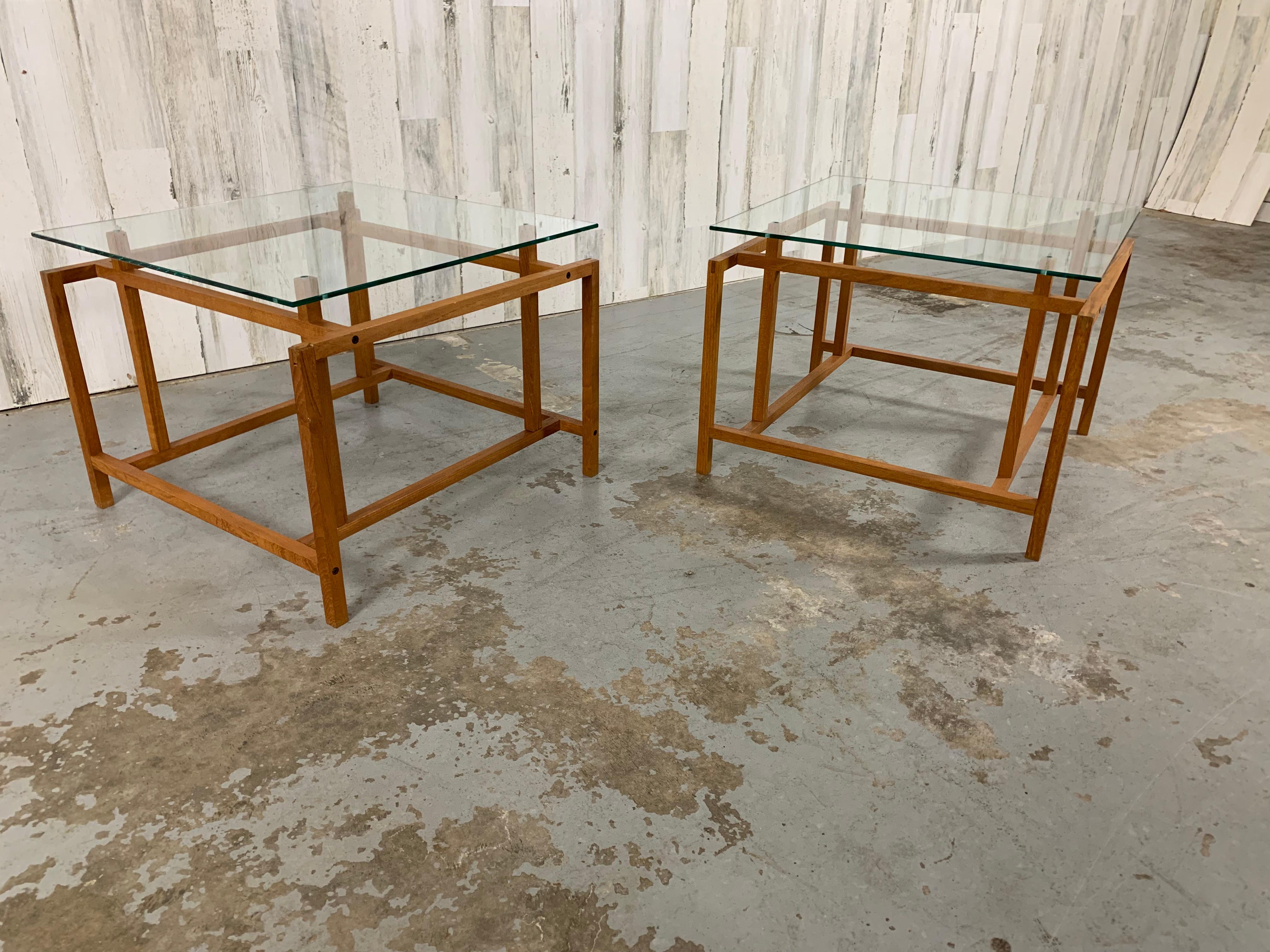 Pair of Teak Architectural Frame End Tables by Henning Norgaard For Sale 2