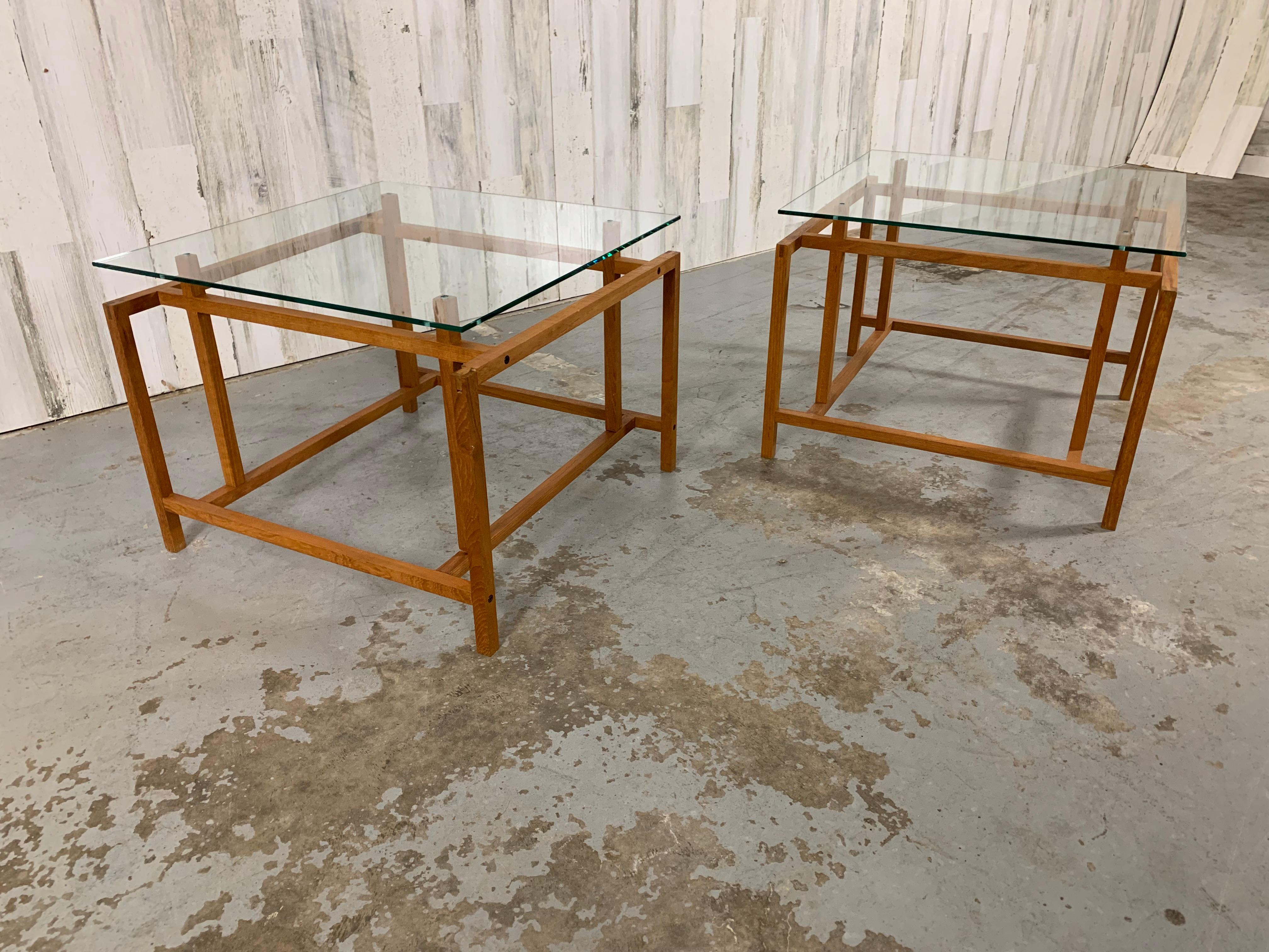 Pair of Teak Architectural Frame End Tables by Henning Norgaard For Sale 3
